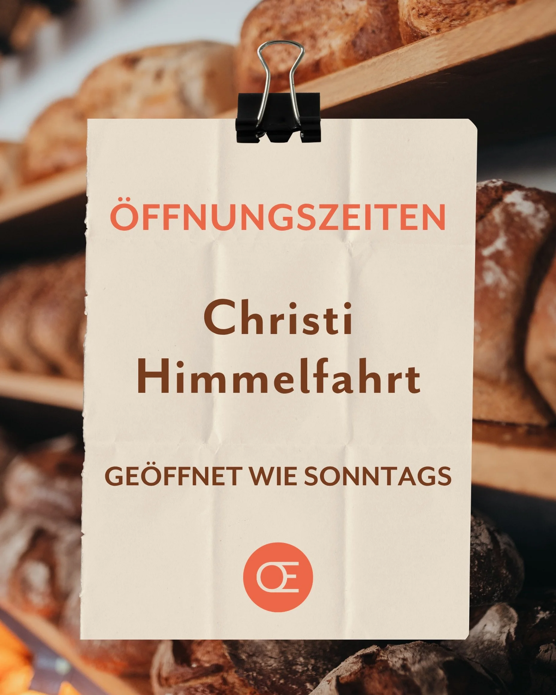 Unsere &Ouml;ffnungszeiten an Christi Himmelfahrt ☀️🥐
 
Unsere Filialen haben an Christi Himmelfahrt ge&ouml;ffnet &ndash; die Zeiten k&ouml;nnen je nach Filiale etwas unterschiedlich sein und orientieren sich an den Sonntags&ouml;ffnungszeiten.
Die