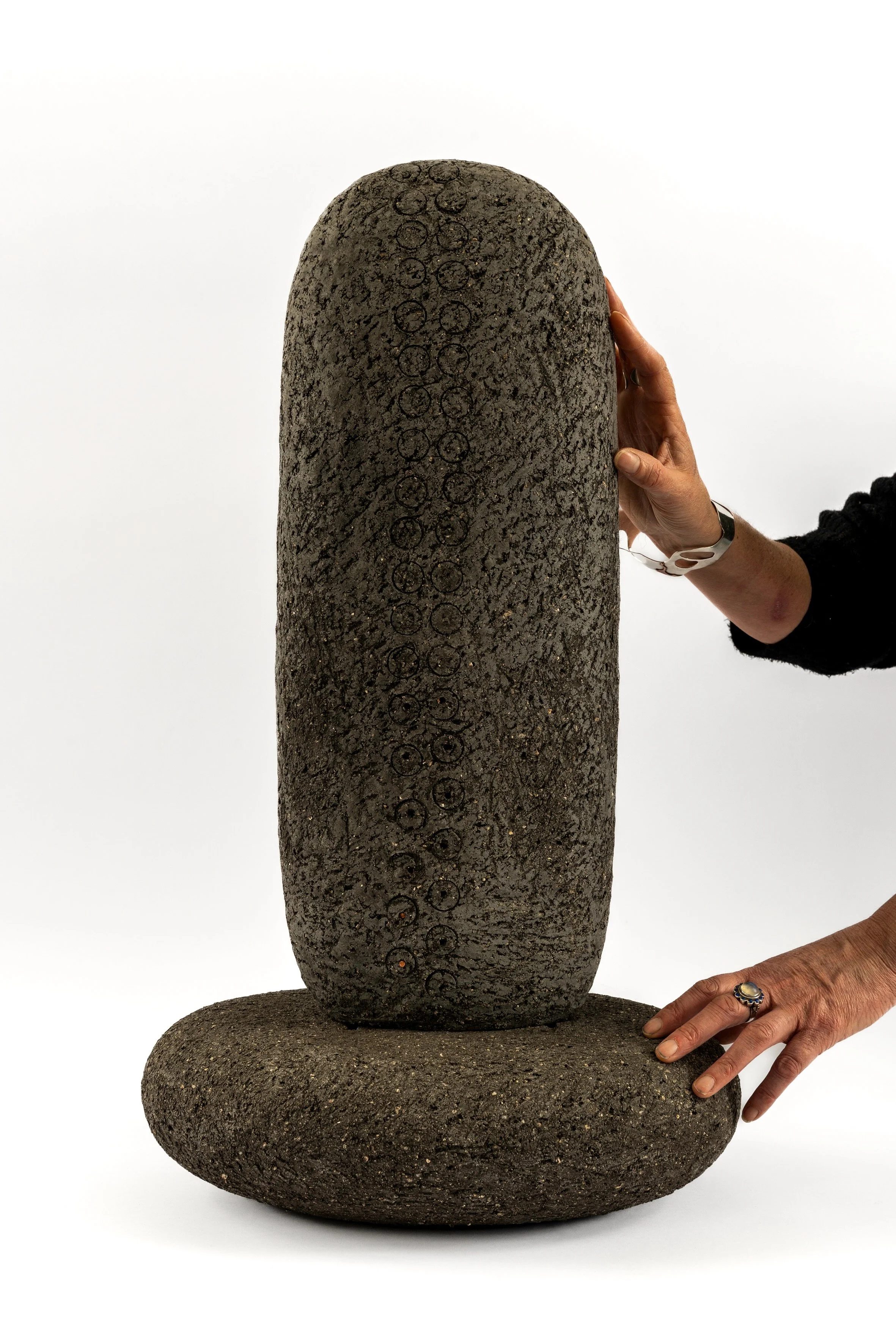 'Menhir II' 2026
Hand coiled composite ceramic form (black clay)

Image by Pete Stone