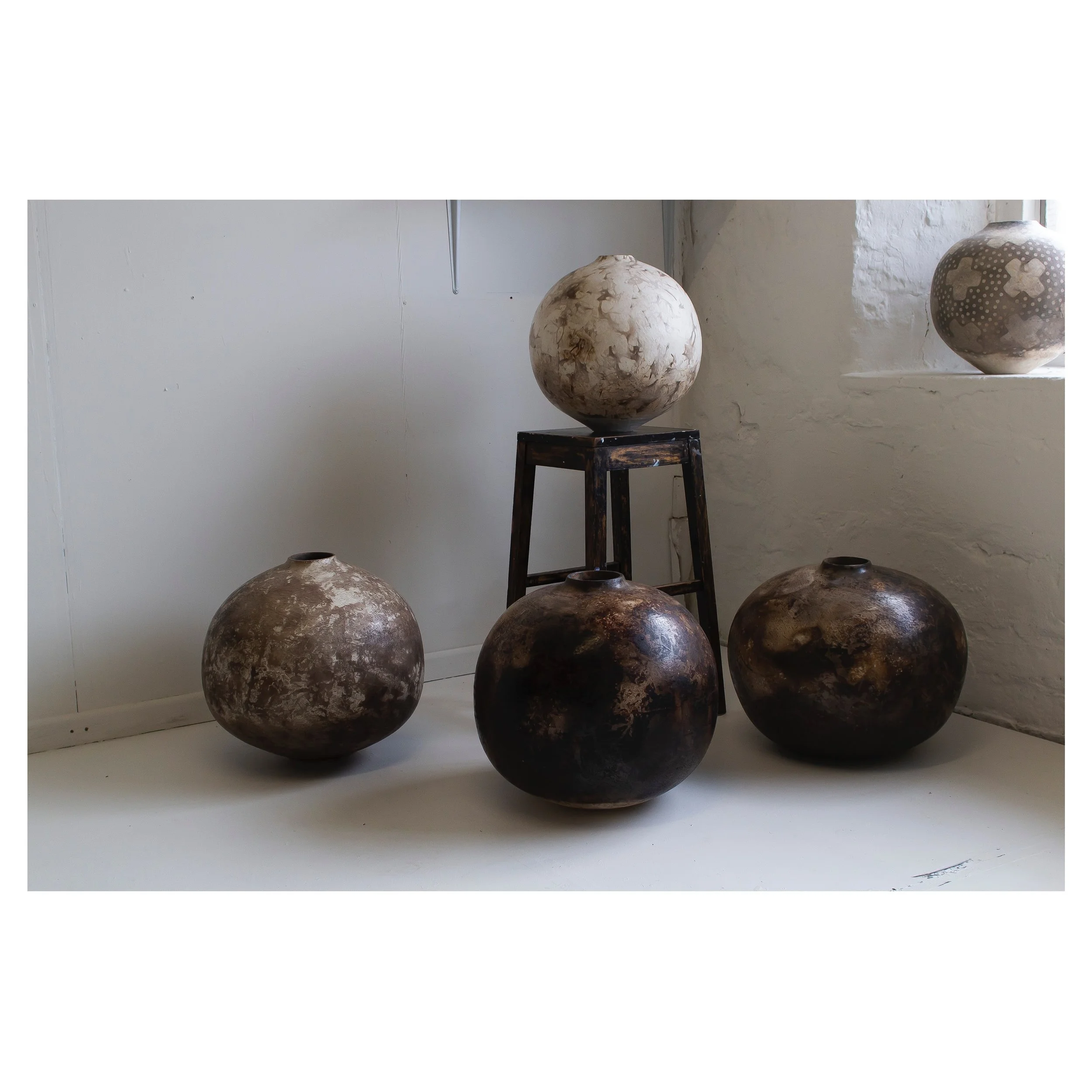 Hand coiled and smokefired ceramic vessels 2023

Image by Tristan Buckland