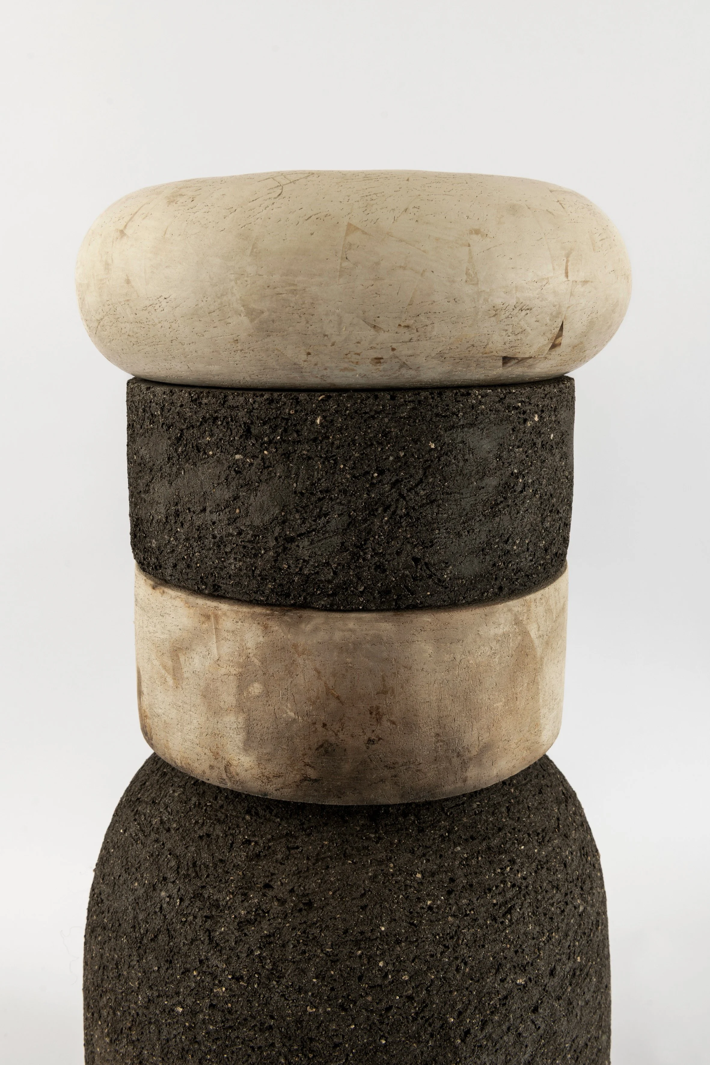 Totem I (detail) 2026
Composite stacked piece
hand coiled ceramic

image by Pete Stone