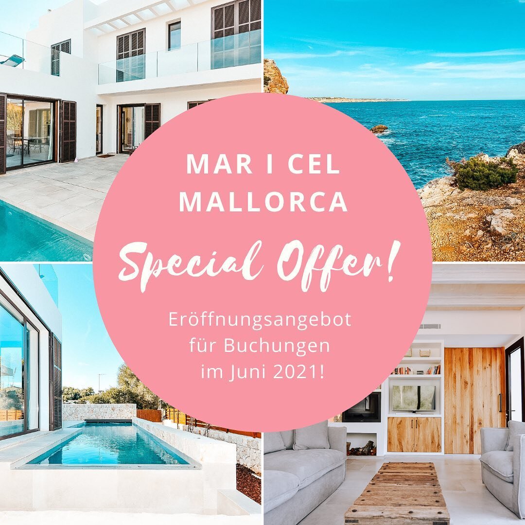 Er&ouml;ffnungsangebot im Mar i Cel Mallorca ☀️🌴

F&uuml;r alle Buchungen im Juni gibt es 80,- Euro Nachlass pro Nacht und wir schenken die Endreinigung in H&ouml;he von 230,- &euro;!

Das Angebot gilt ausschlie&szlig;lich f&uuml;r Juni 2021. 

Denk