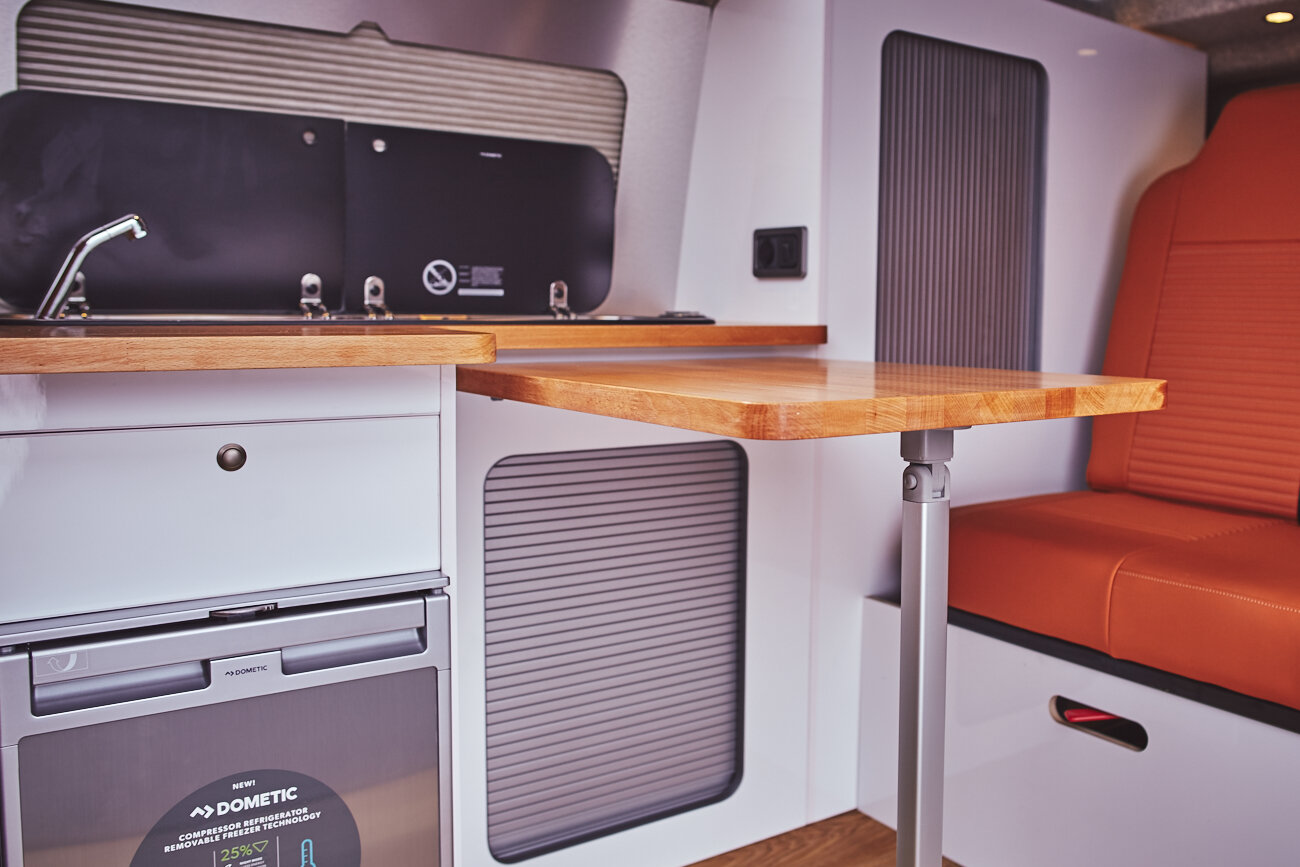 Orange Campervan Interior