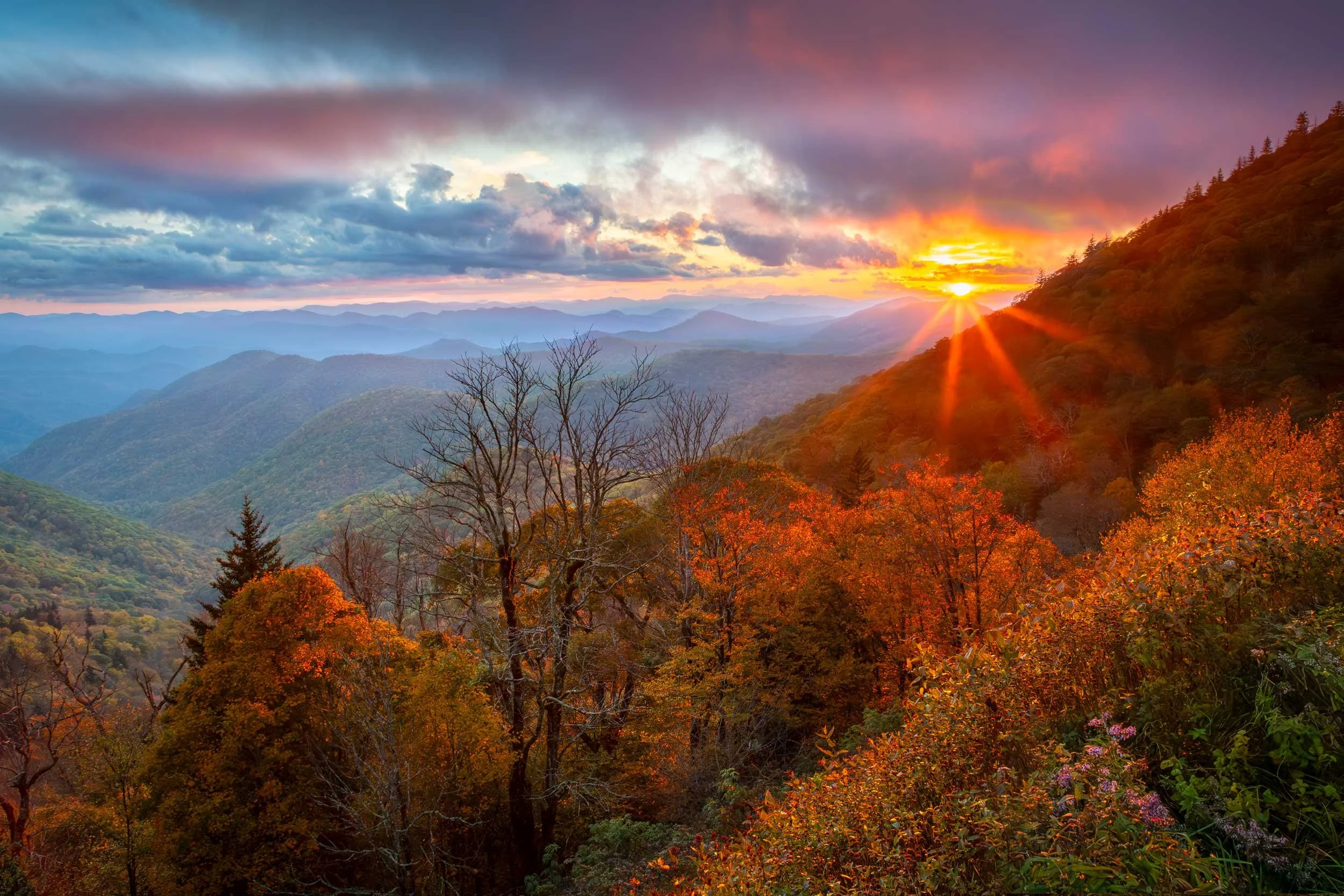 Pink Glow Fall Sunset, BRP N.C.