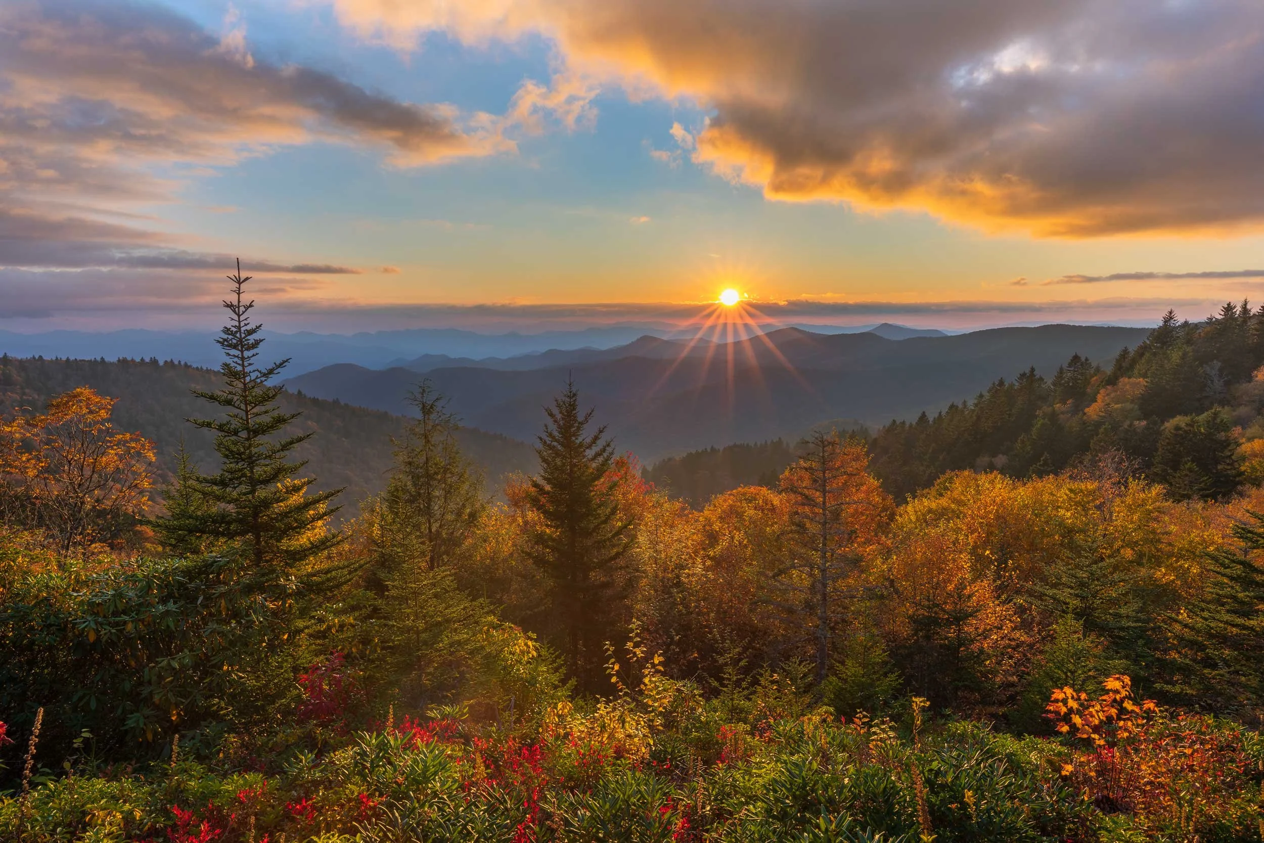 Fall Window Sunset, BRP N.C.