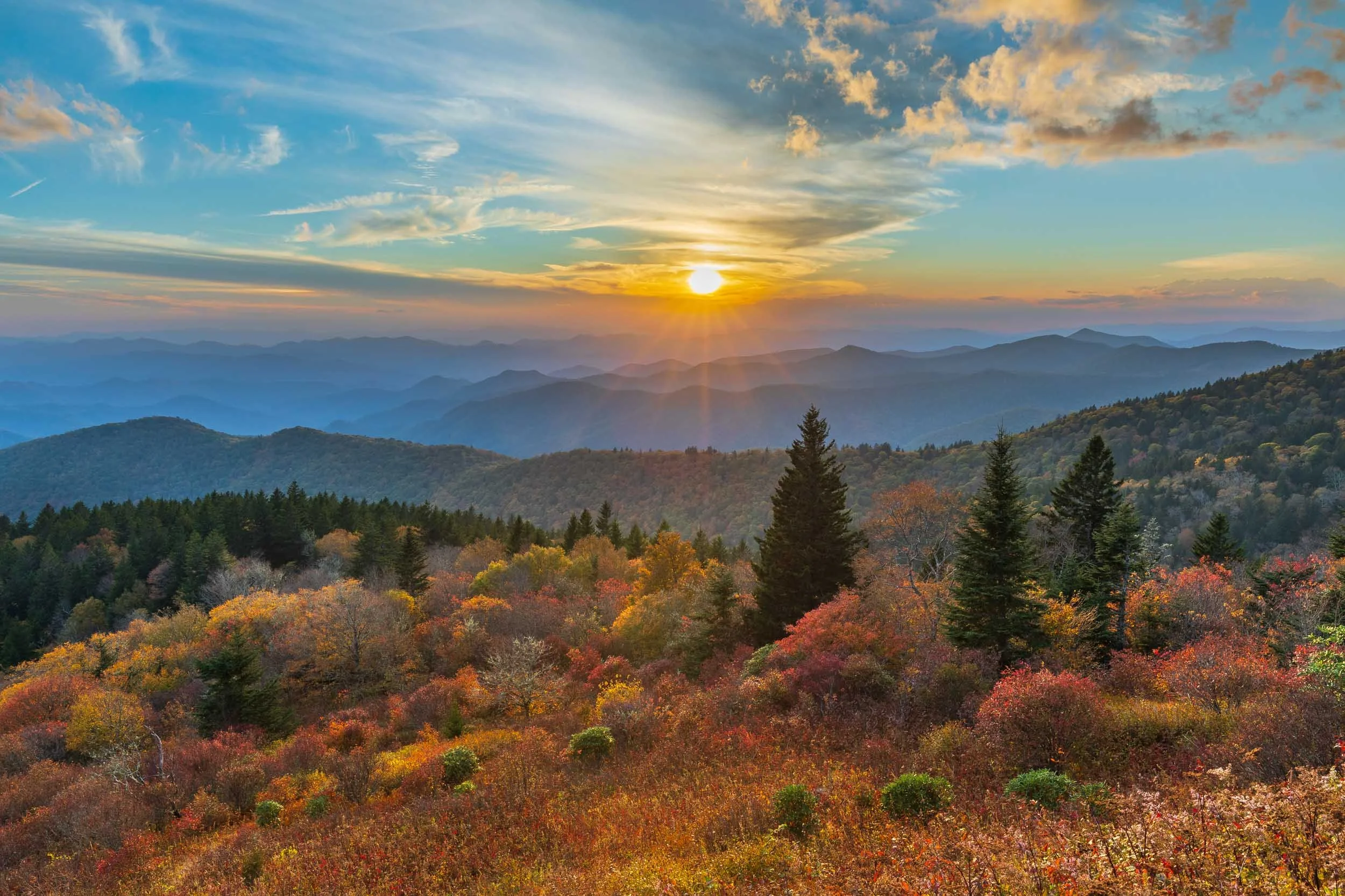 Fall Sunset, Cowee Overlook BRP