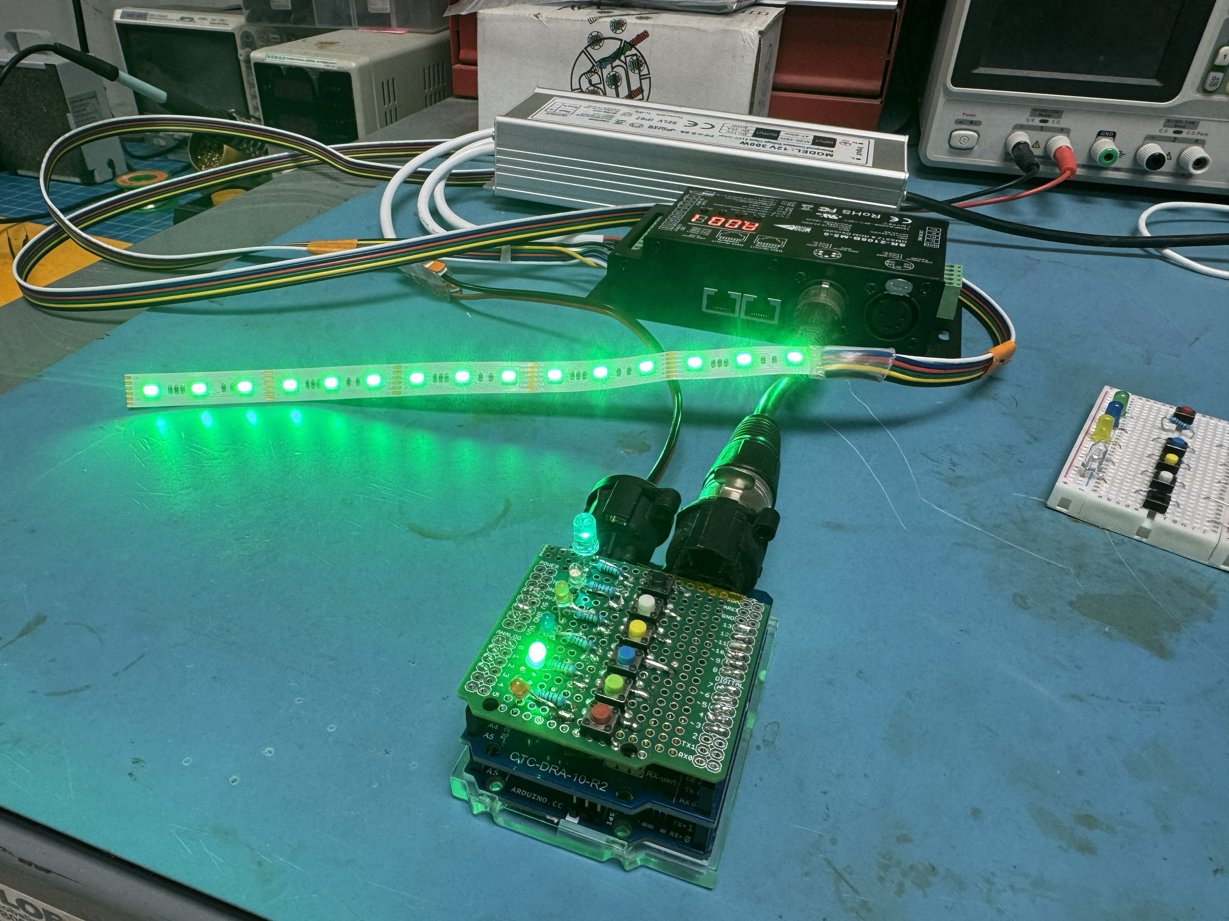 Portable DMX lighting tester. 