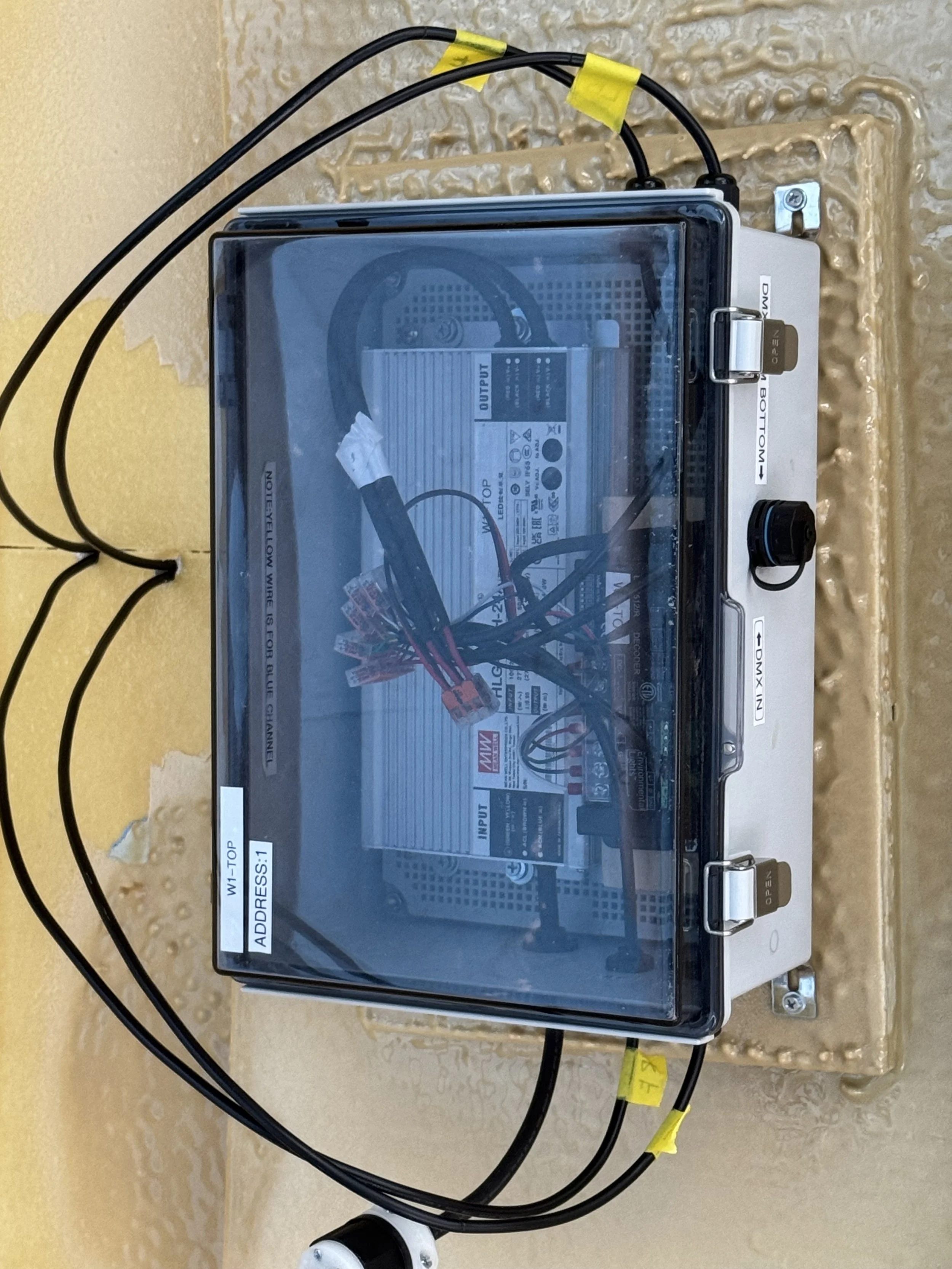 Water proof control box with cat6 dmx port. 