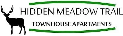 Logo for Hidden Meadow Trail Townhouse Apartments featuring a deer silhouette