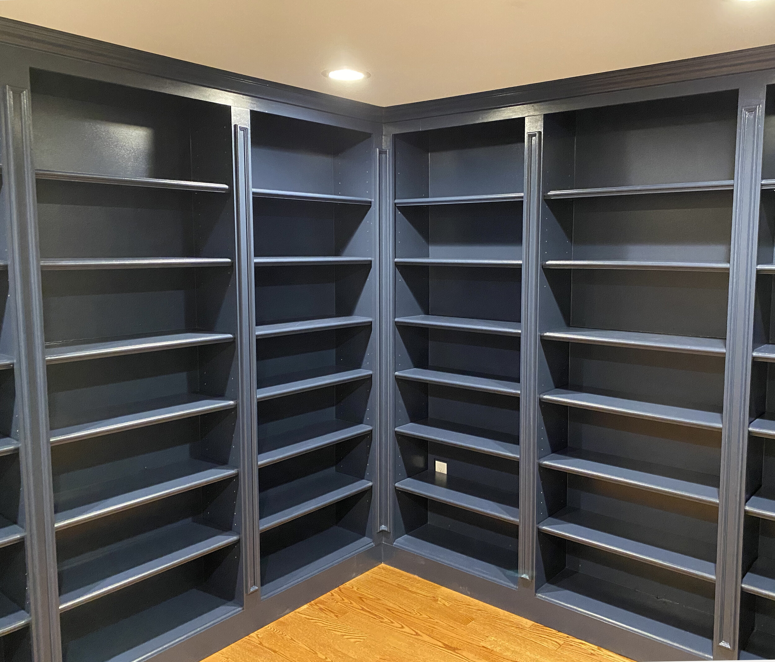 A portion of the shelving I created for the client's office to house his extensive book collection