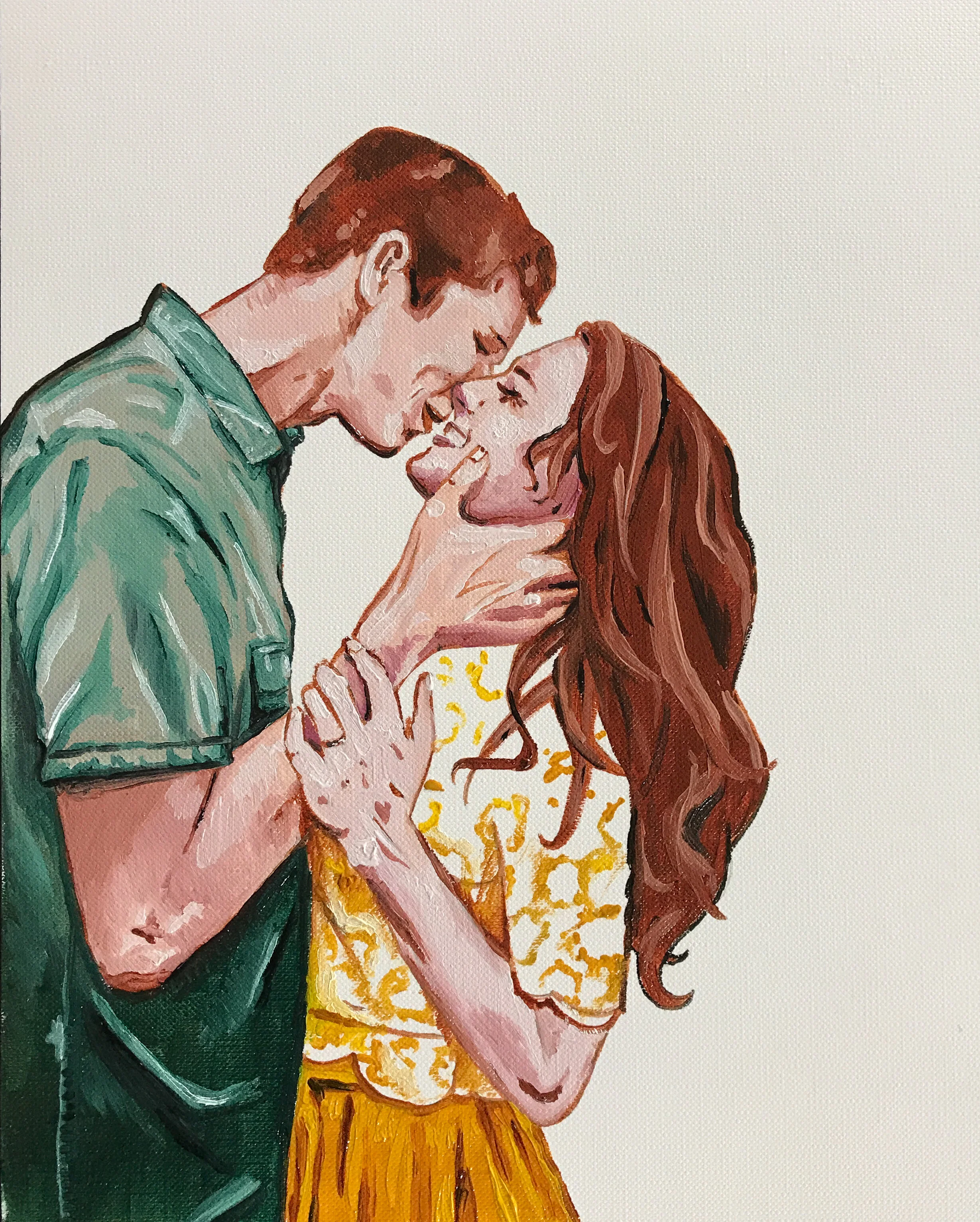 illustration couple baisé complice cassie