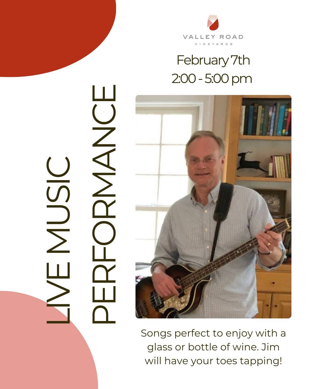 Come visit us for live music tomorrow! Jim will be set up in the Tasting Room, and his song selection might just have you singing along!

Plan your visit by clicking the link in our bio!

#vawine #nelson151 #monticellowinetrail