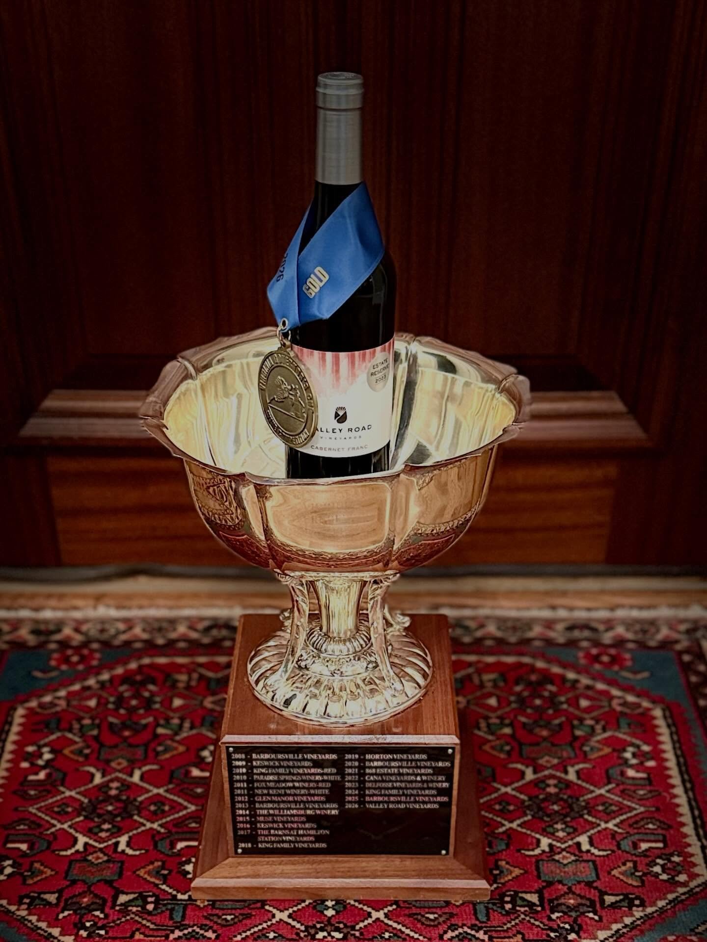 Still pinching ourselves&hellip;

We won the 2026 Virginia Governor&rsquo;s Cup tonight for our 2023 Cabernet Franc Reserve. 

Excuse the random order of the photos &mdash; it&rsquo;s been a fun and quite astonishing evening. For the first time in 44