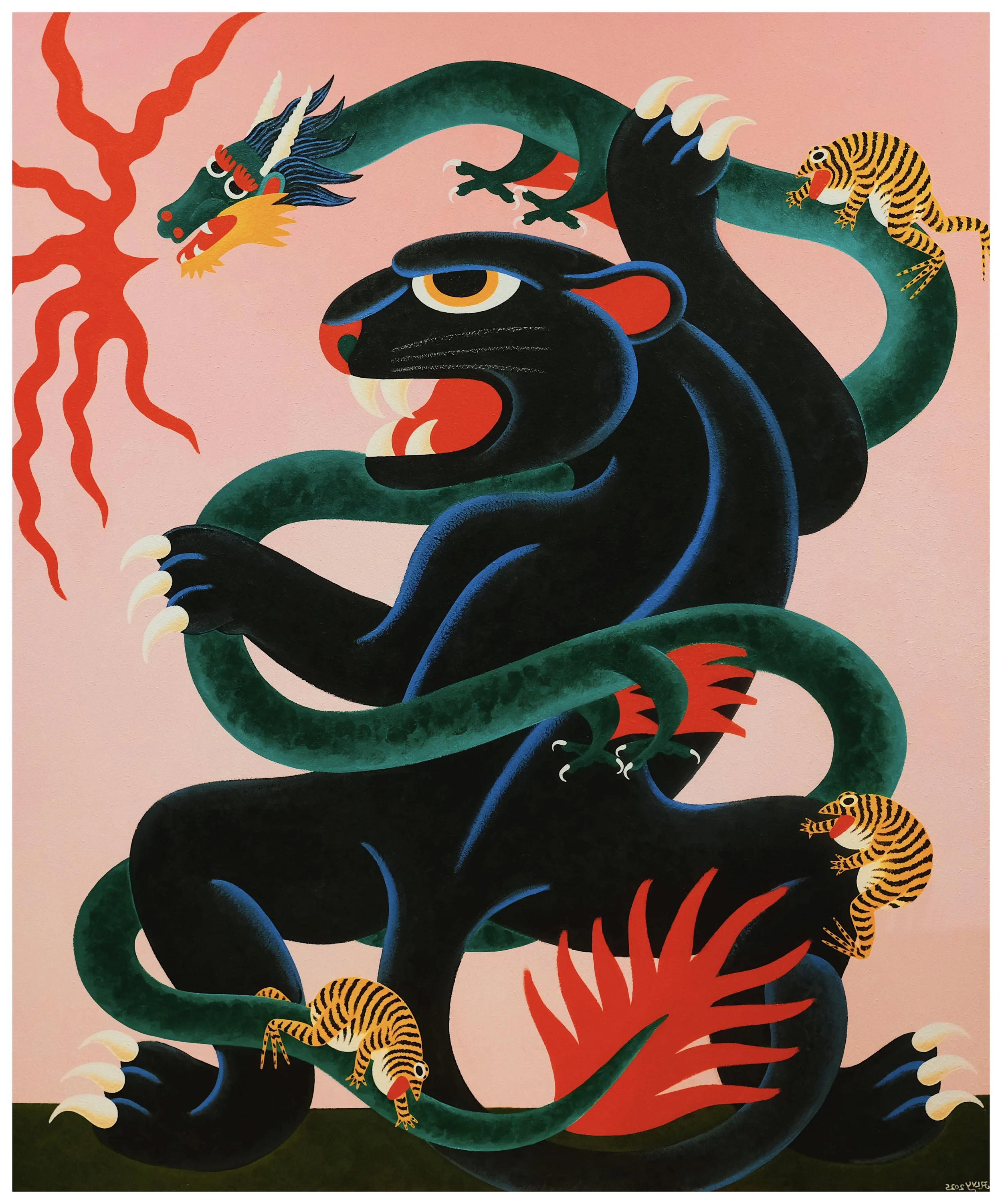 standing panther dragon and tiger frogs.jpg