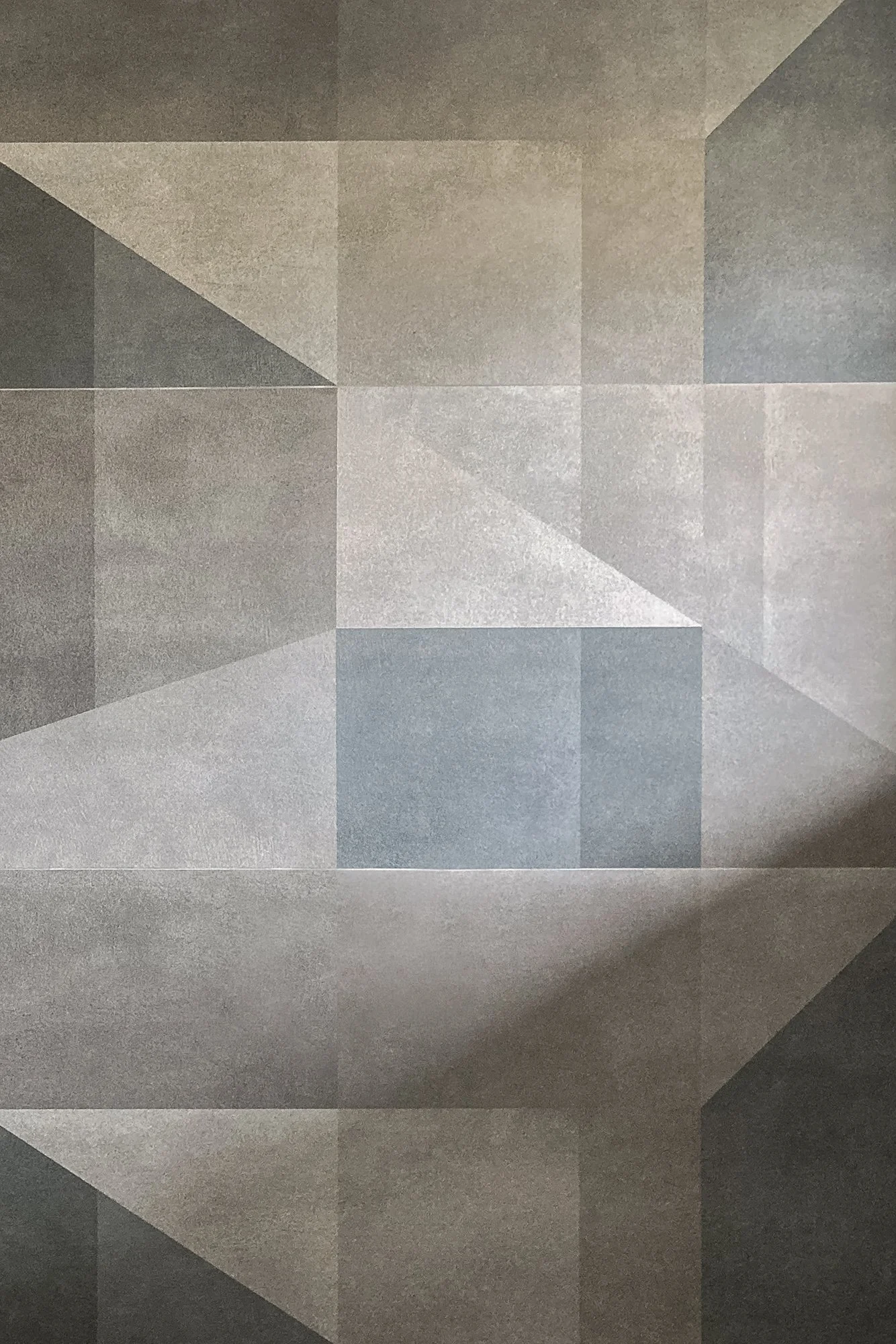 Dettaglio del rivestimento geometrico Marazzi in gres del bagno padronale nel progetto Mikado a Palermo.