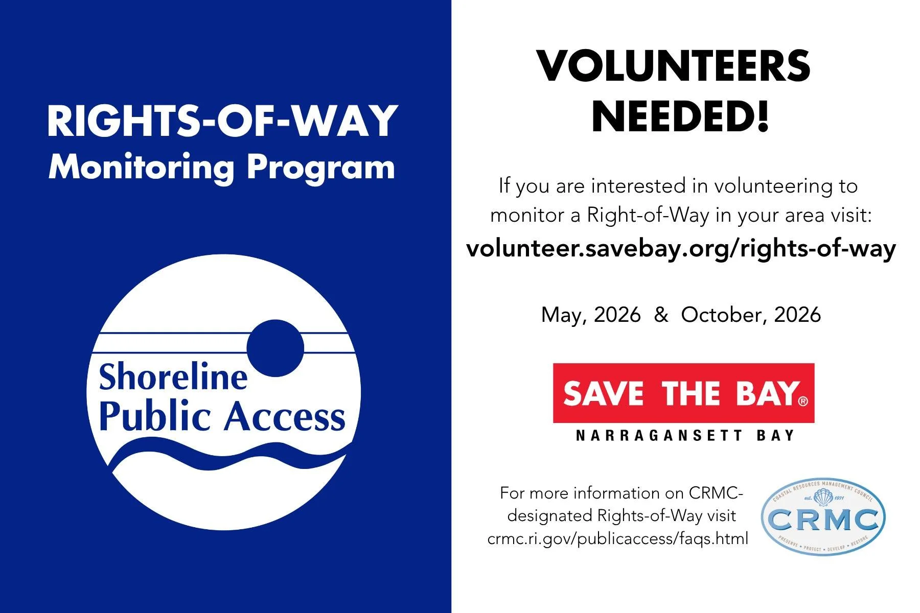 Rights-of-Way Monitoring with Save the Bay