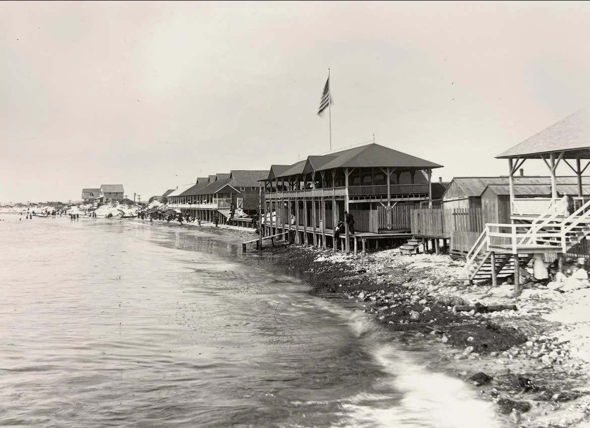 August 1910 - View of Watch Hill Bathing Beach With Napatree Point On Left.