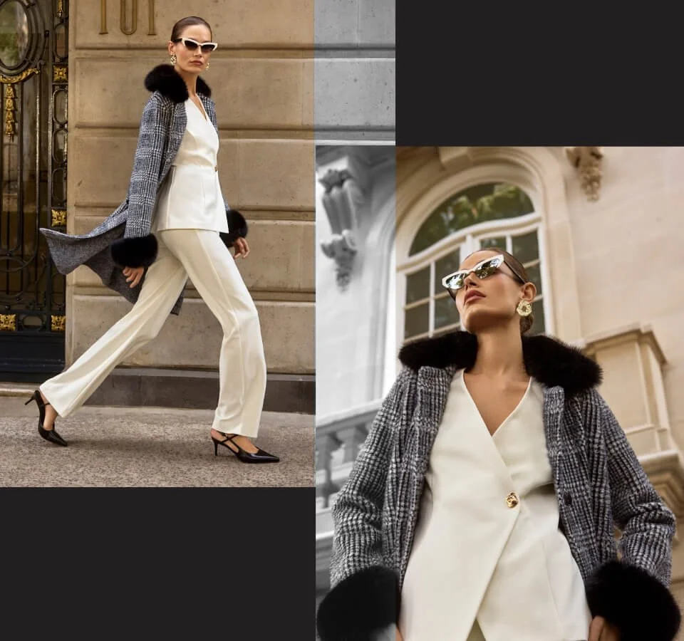 Joseph Ribkoff Coat with Faux Fur