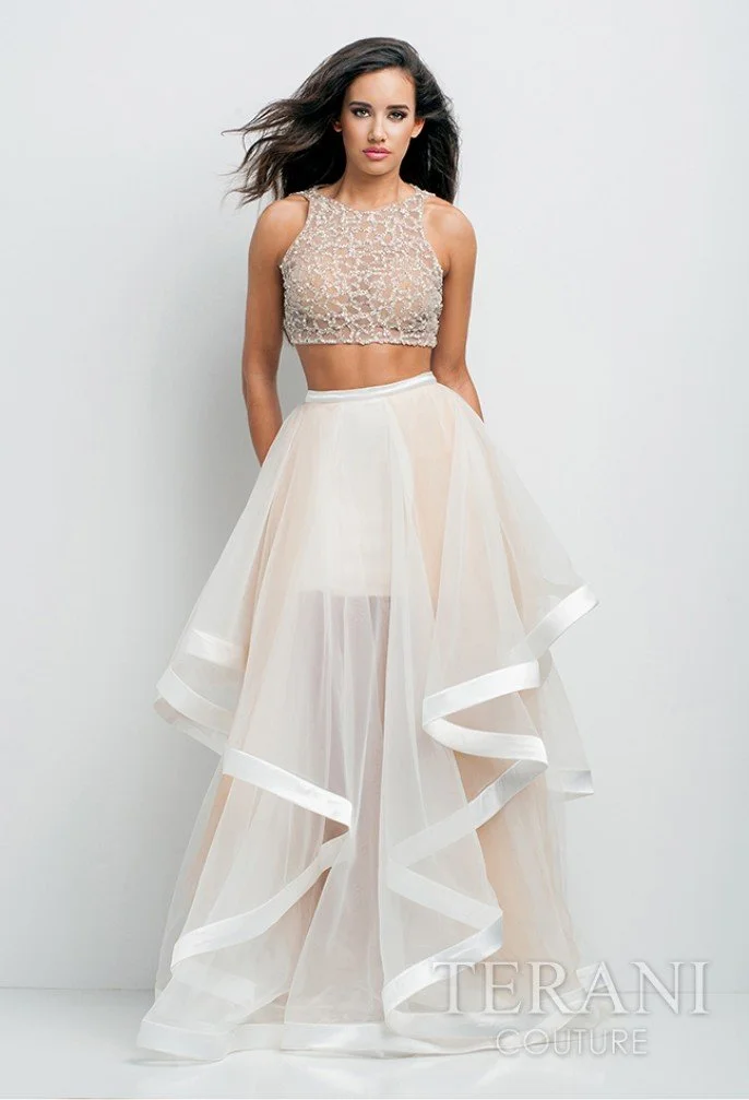 Terani Couture two-piece dress with Sequence