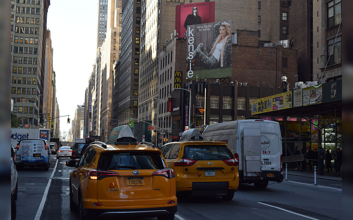  Billboard for the Kensie FW18 campaign with Nina Agdal, located at 7th Ave and 40th St in NYC.  &nbsp; 