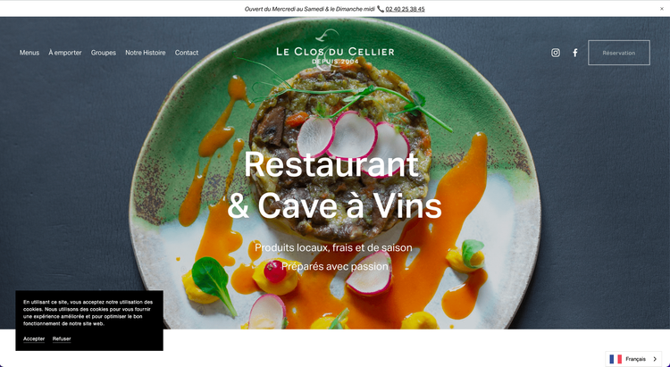 Le Clos du Cellier&nbsp;: création de site vitrine, par l'agence web ANFAMA Consulting