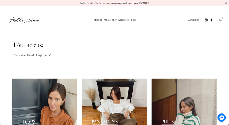 HelloNina&nbsp;: création d'une boutique en ligne, Nantes, par l'agence web ANFAMA Consulting