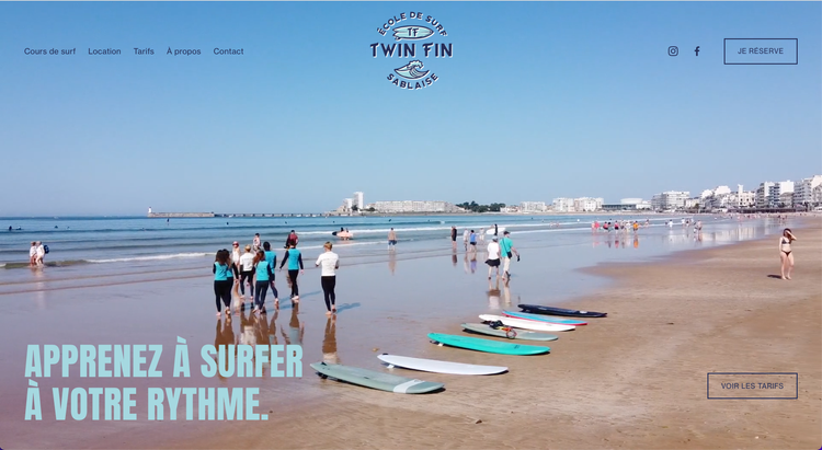 TWIN FIN&nbsp;: refonte du site d'une école de surf, Les Sables-d'Olonne, par l'agence web ANFAMA Consulting