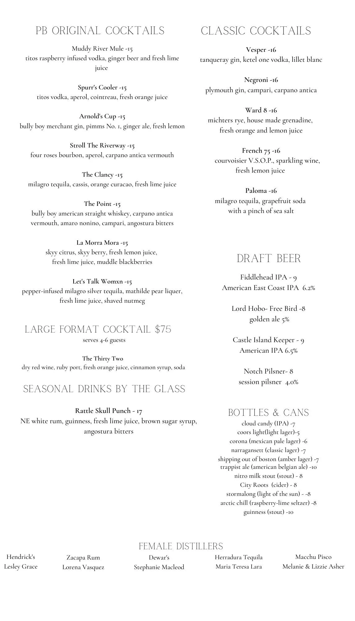 DRINK — PUNCH BOWL BROOKLINE