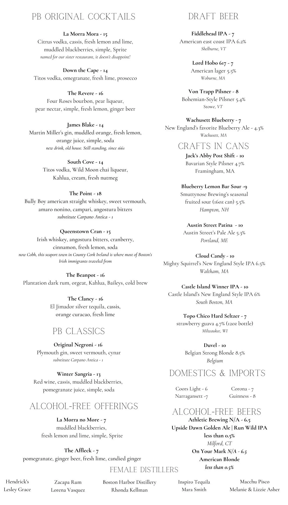 DRINK — PUNCH BOWL BROOKLINE