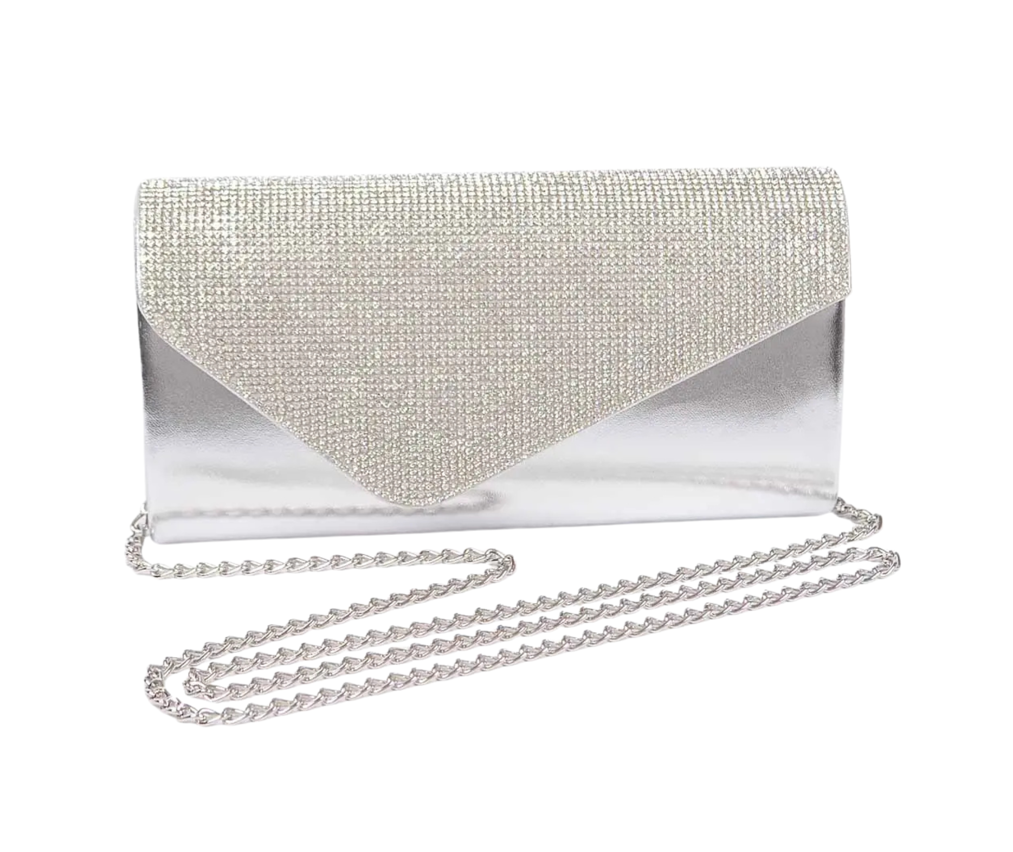 Rhinestone Party Clutch in Silver