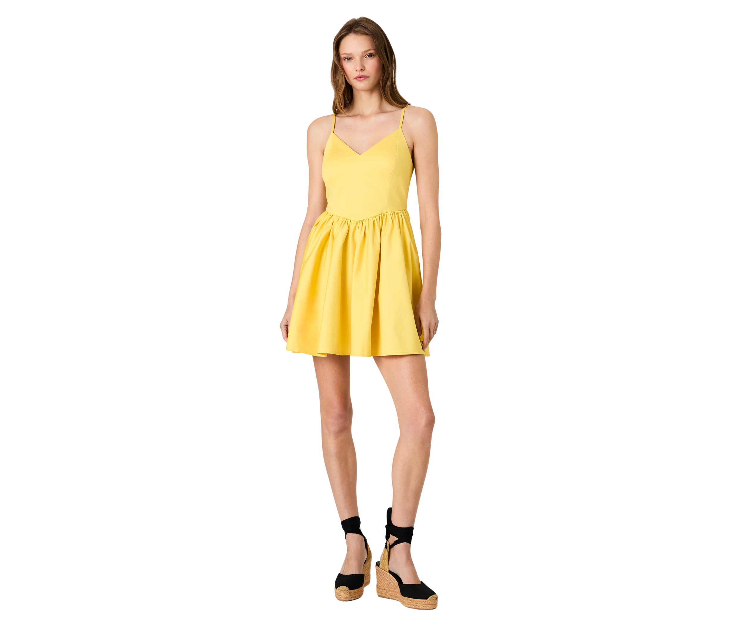 Lilah Stretch Ballerina Dress in Daisy Yellow 1.png