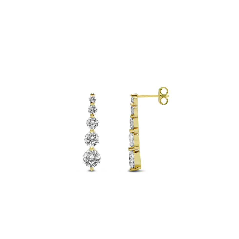 Solitaires In Sequence Dangle Drop Earring