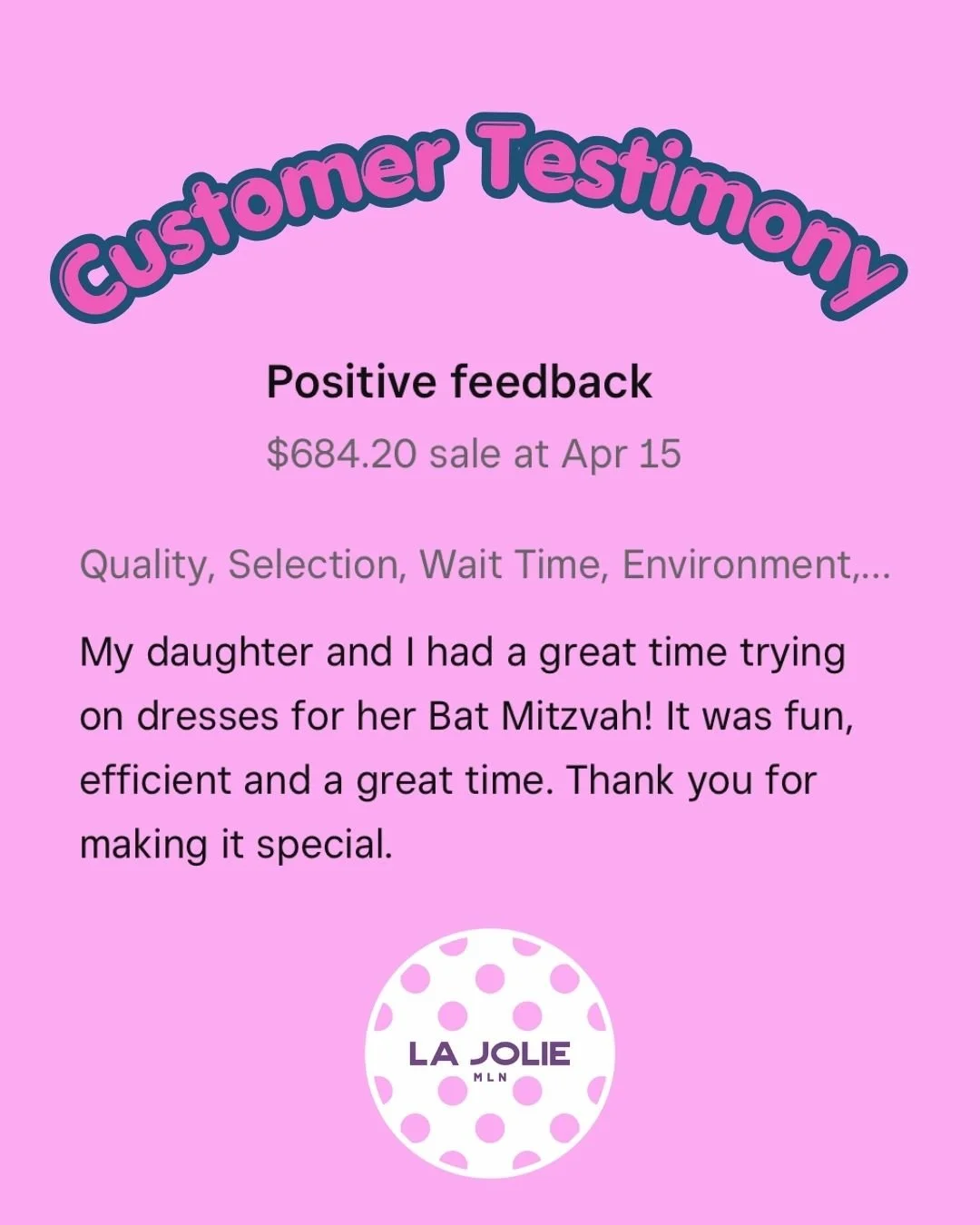 Customer Testimony 