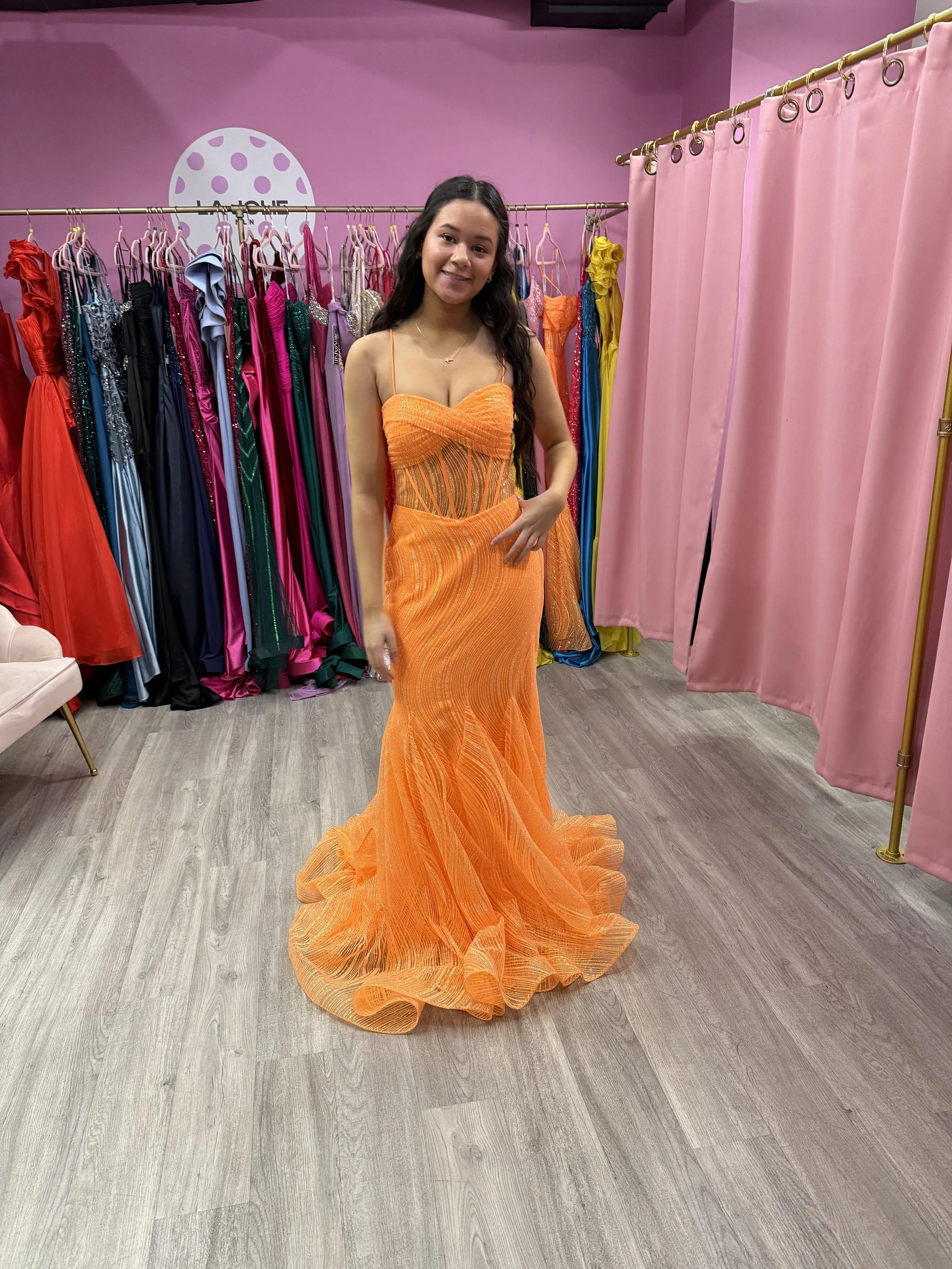 Jovani Strapless Corset Gown With Lace-Up Back 44208