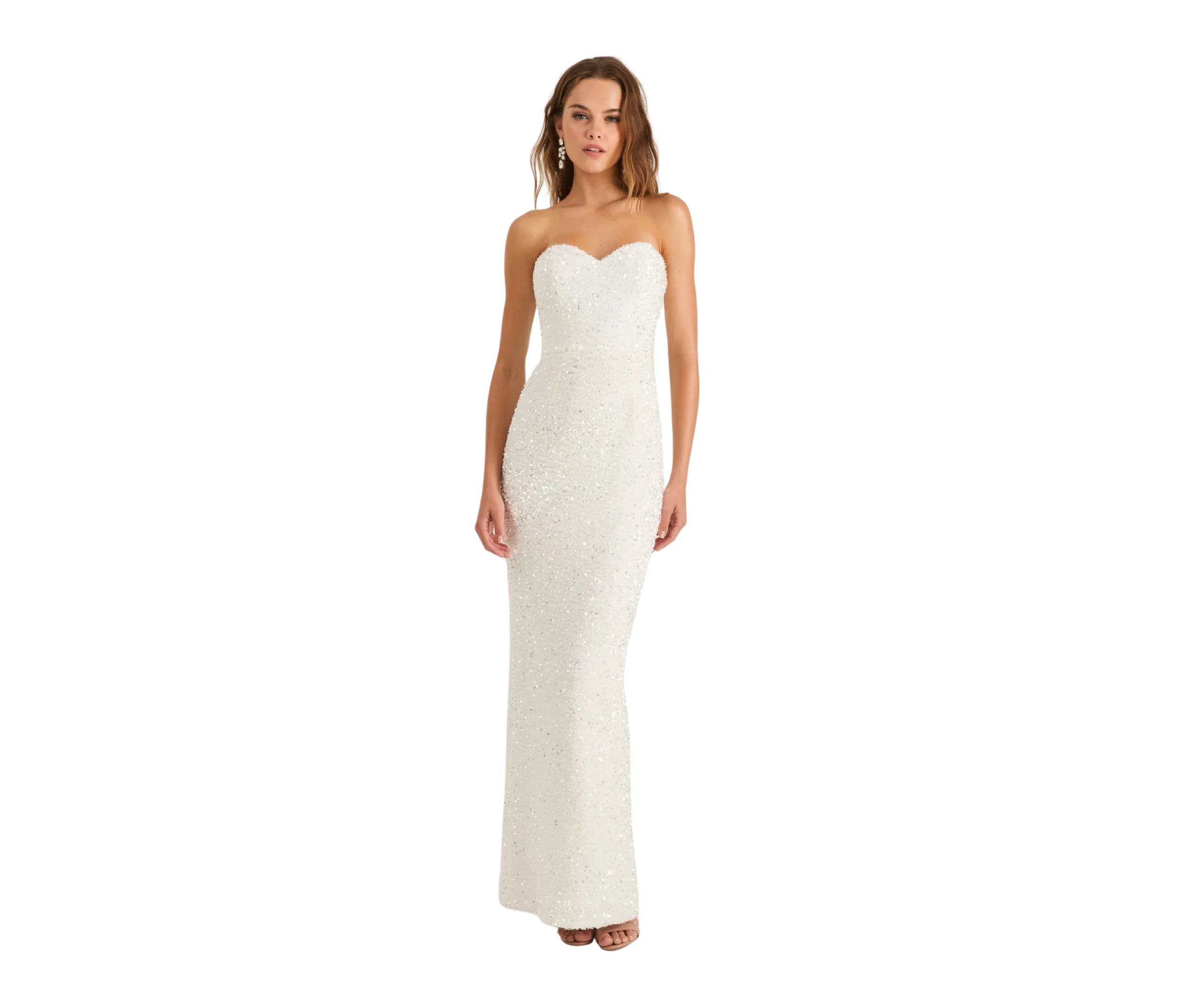 Helsi Ryan Strapless Sweetheart Neck Sequin Gown in Off White1.png