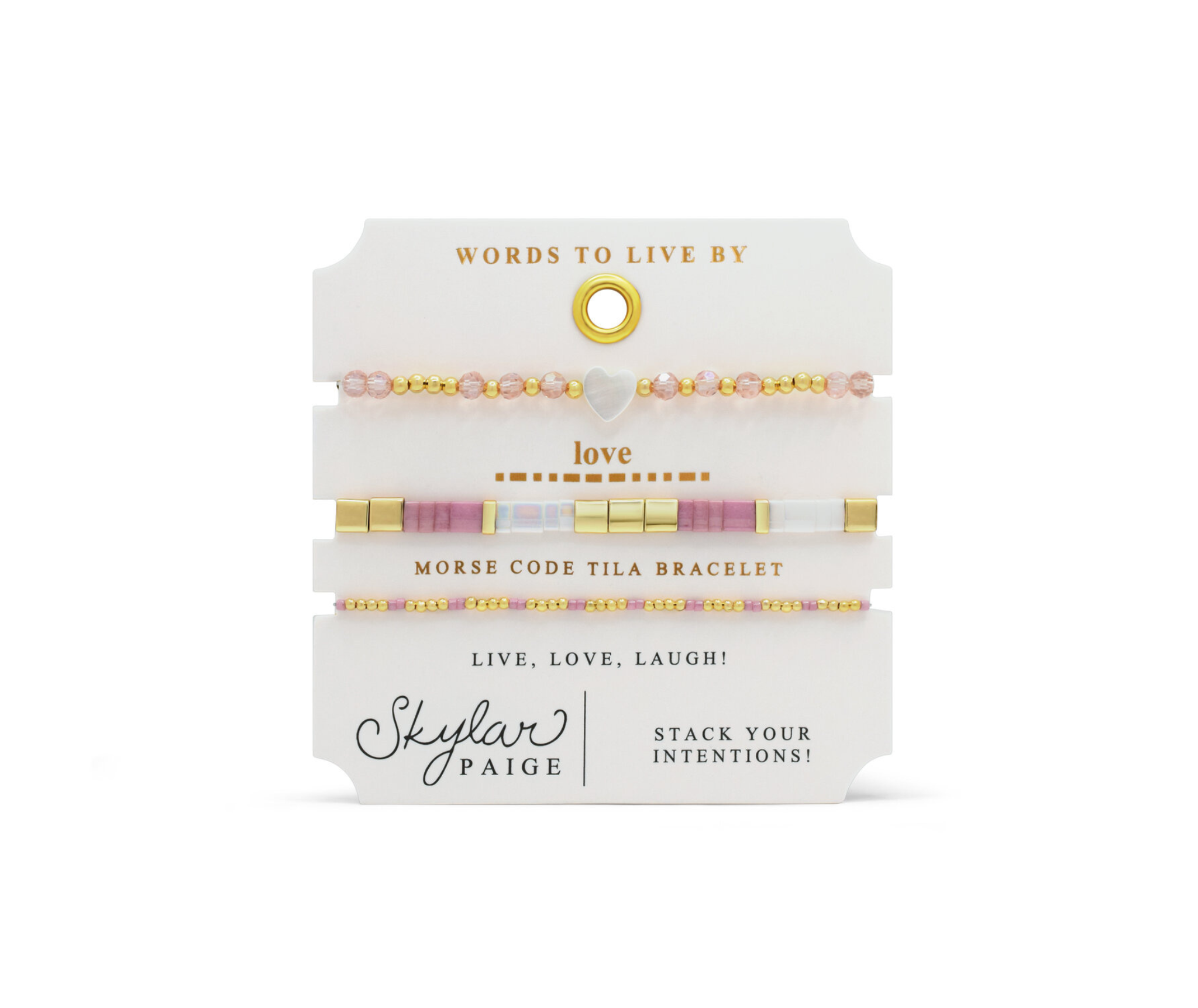 Skylar Paige 'Words to Live By - Love' Pearl Bracelet