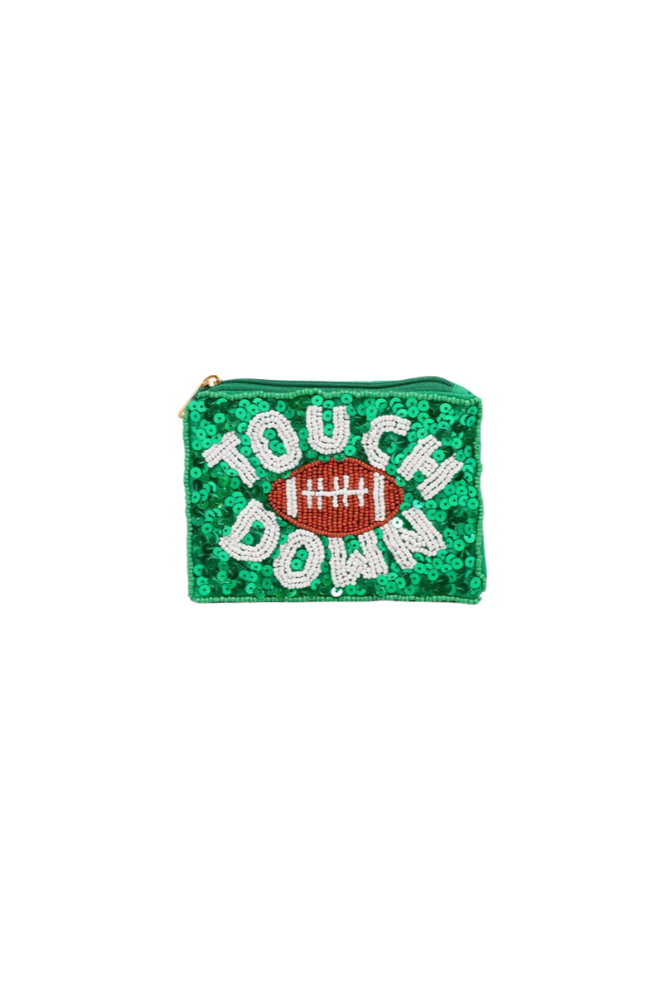 Touch Down Sequin Pouch GREEN