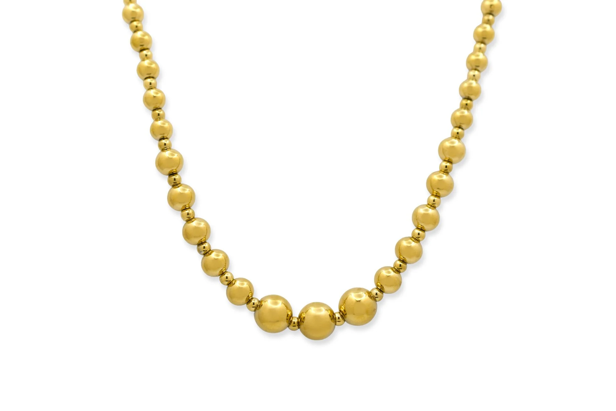 Isla Collection Everyday Chain Necklace - Graduated Bubble Gold