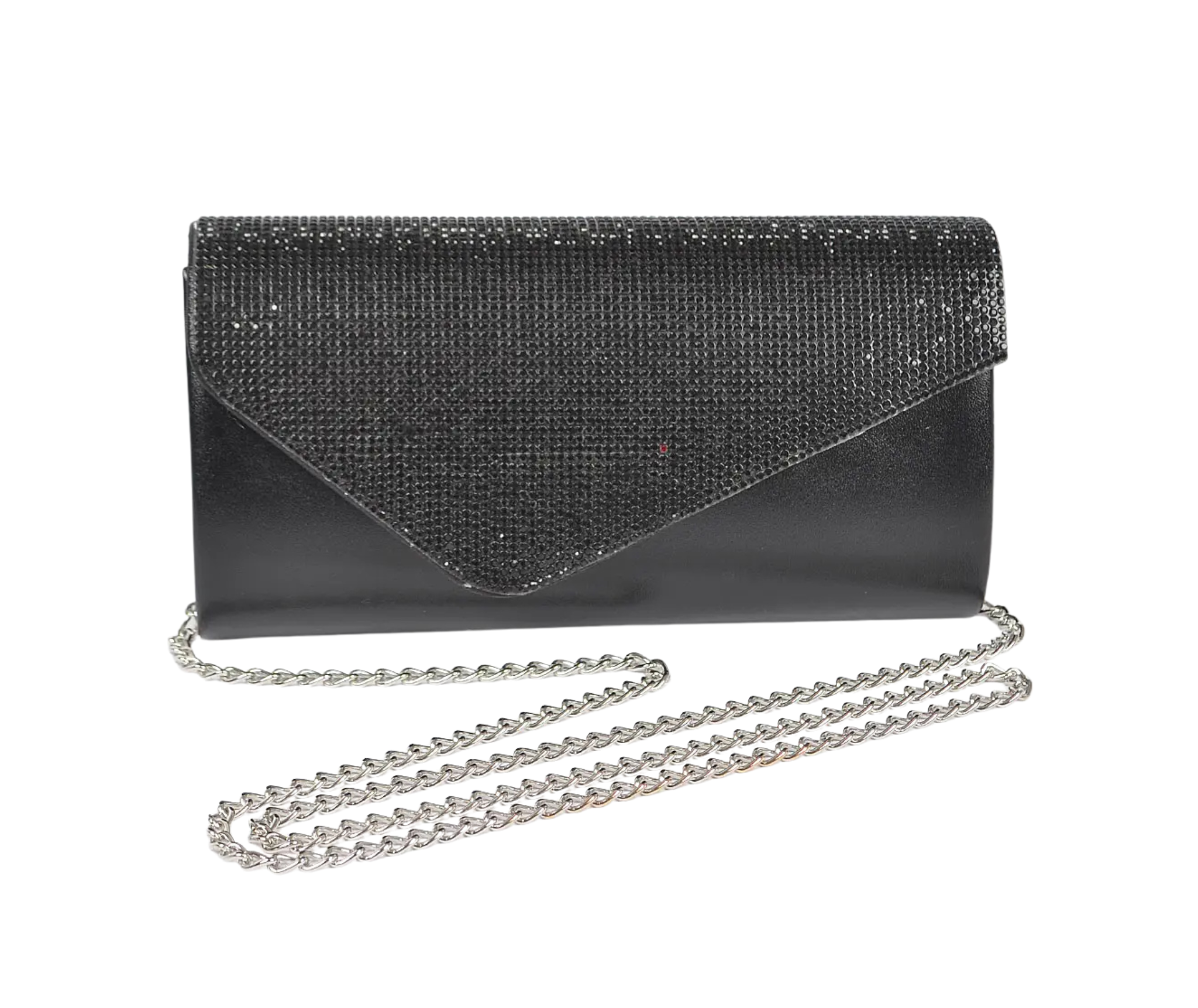 Rhinestone Party Clutch in Black
