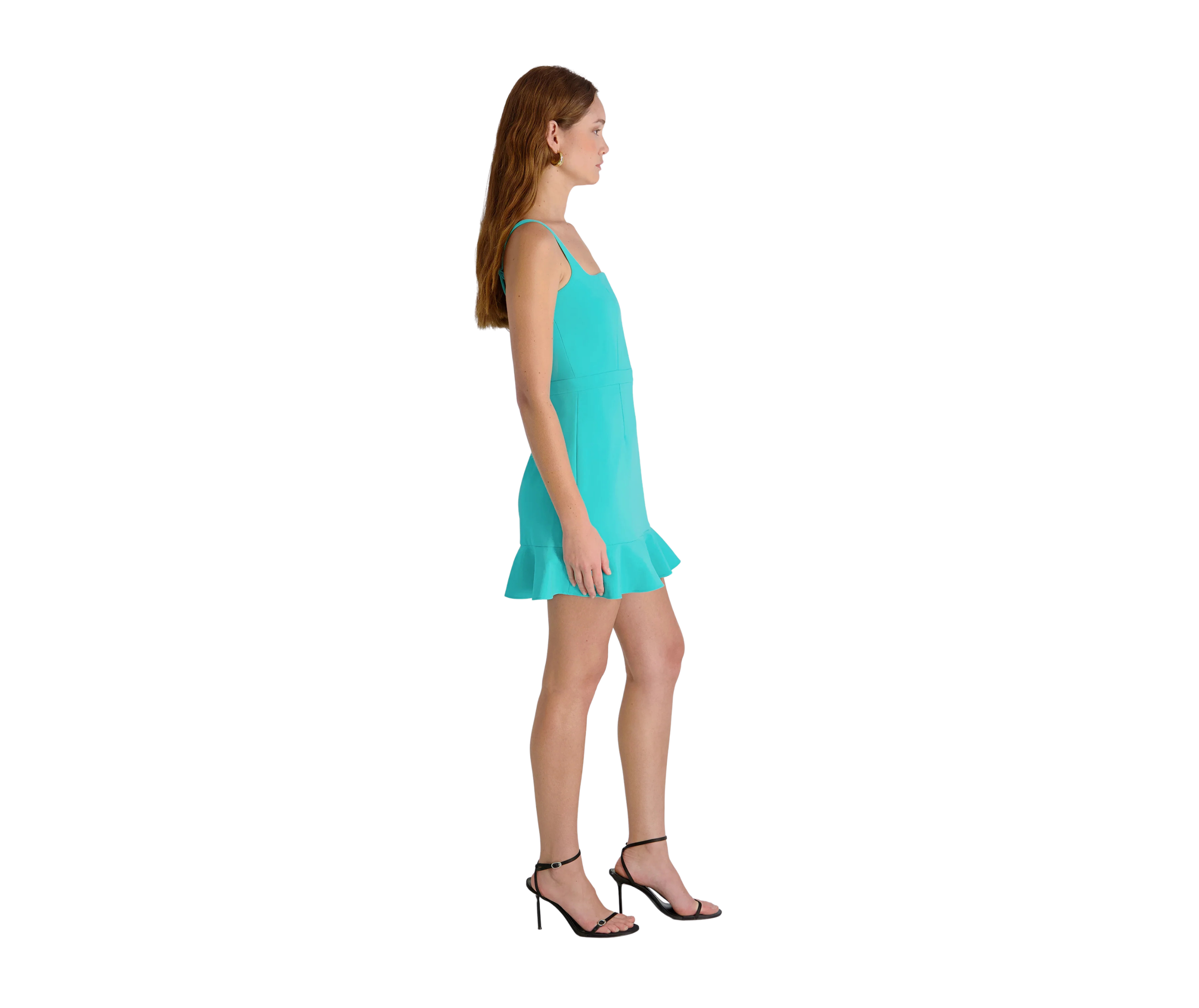 FC Whisper Square Neck Frill Hem Mini Dress in Mermaid Green 2.png