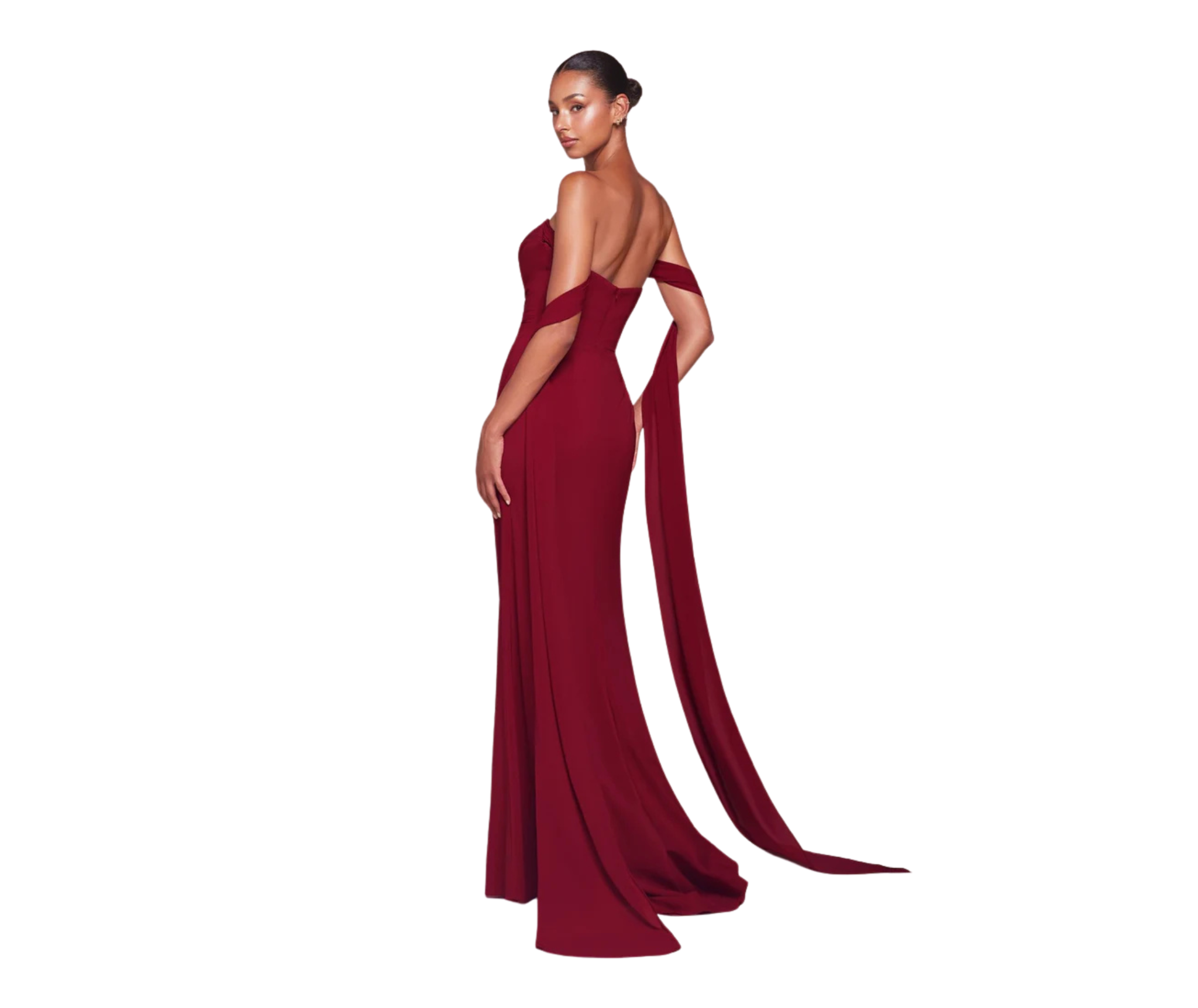 Ladivine 7433 Versitile Tie Chiffon Dress in Orchid3.png