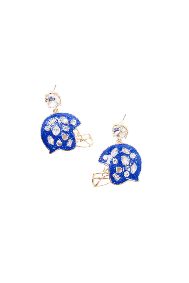 Halsey Helmet Earring Blue White