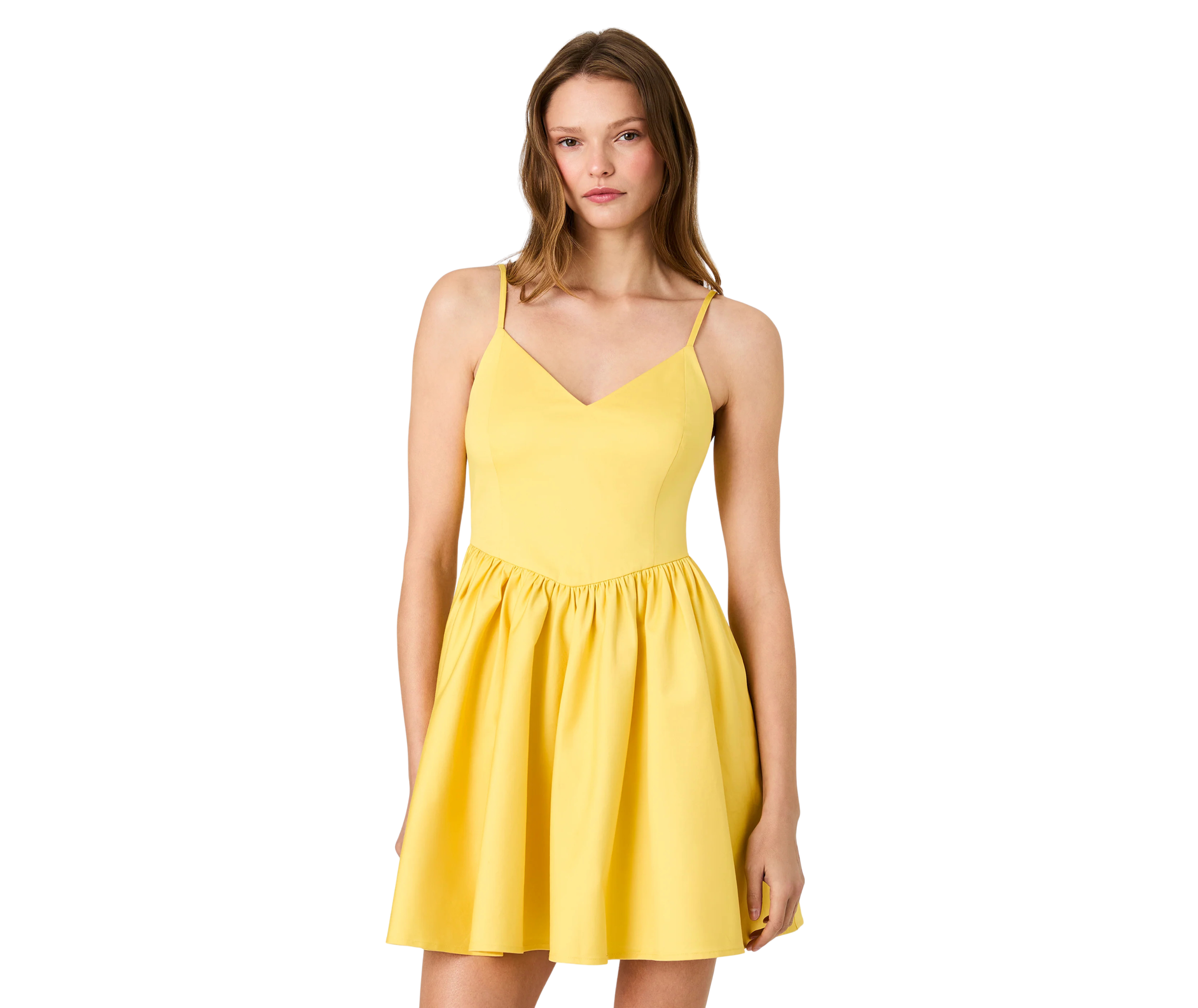 Lilah Stretch Ballerina Dress in Daisy Yellow 2.png