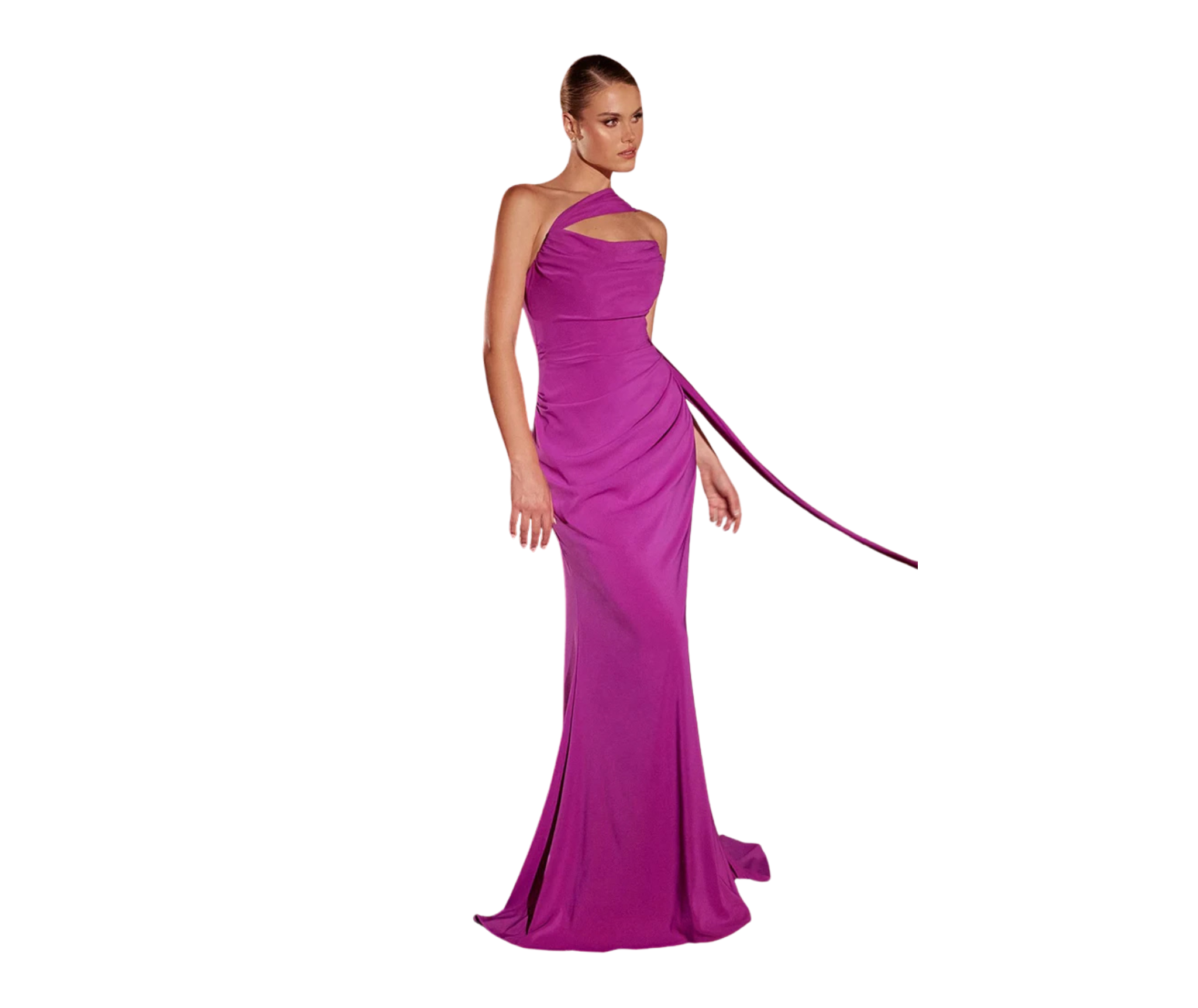 Ladivine 7433 Versitile Tie Chiffon Dress in Orchid2.png