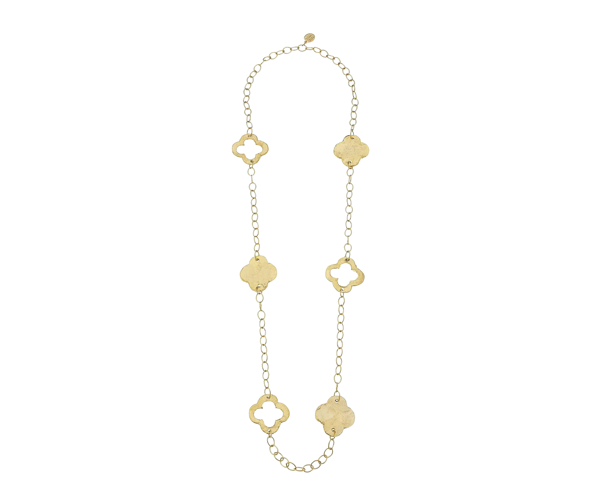 Susan Shaw Gold Clover Chain Necklace