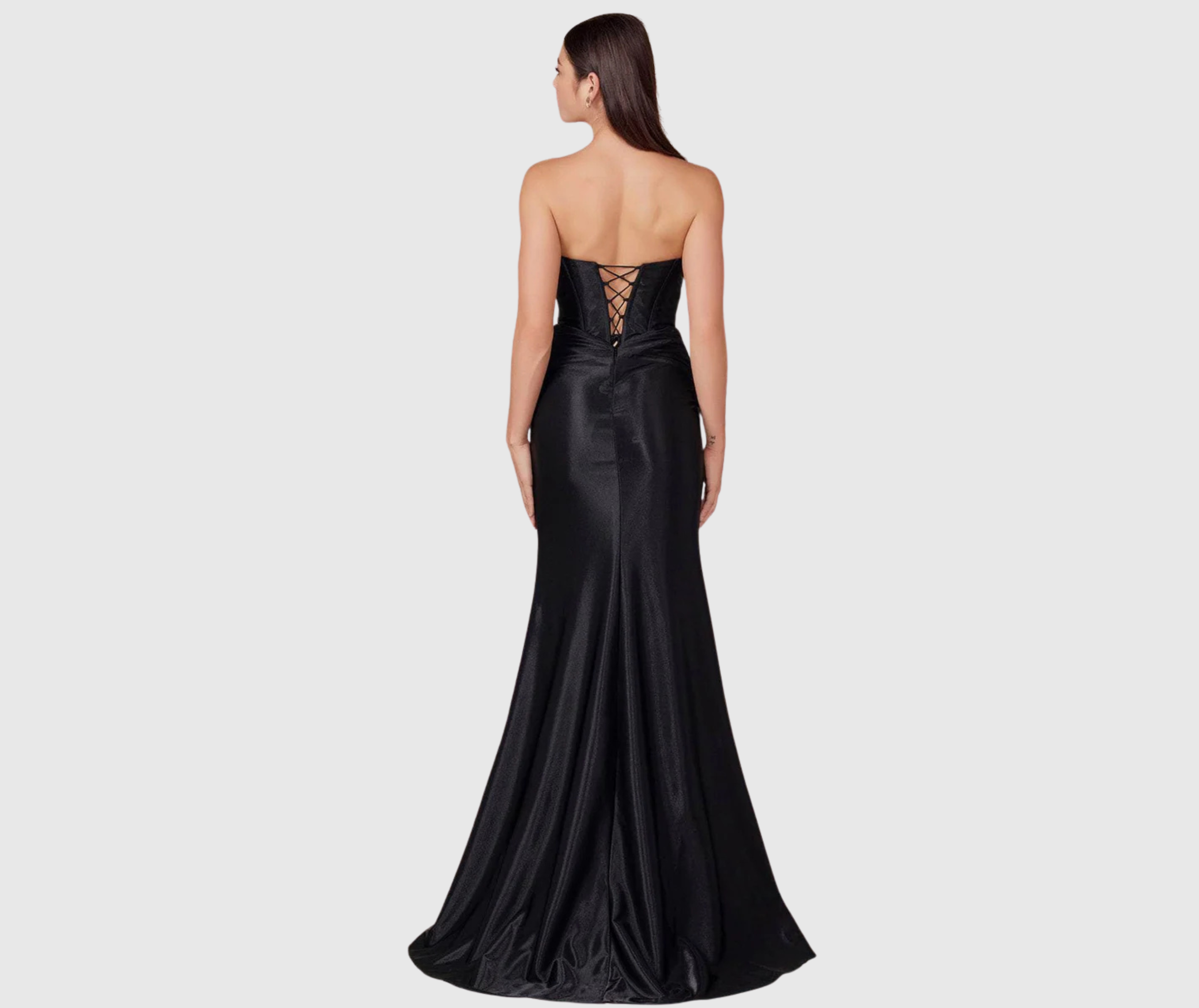 SQUARED Nox T1489 Black Knot Neck Slit Evening Dress Back.png