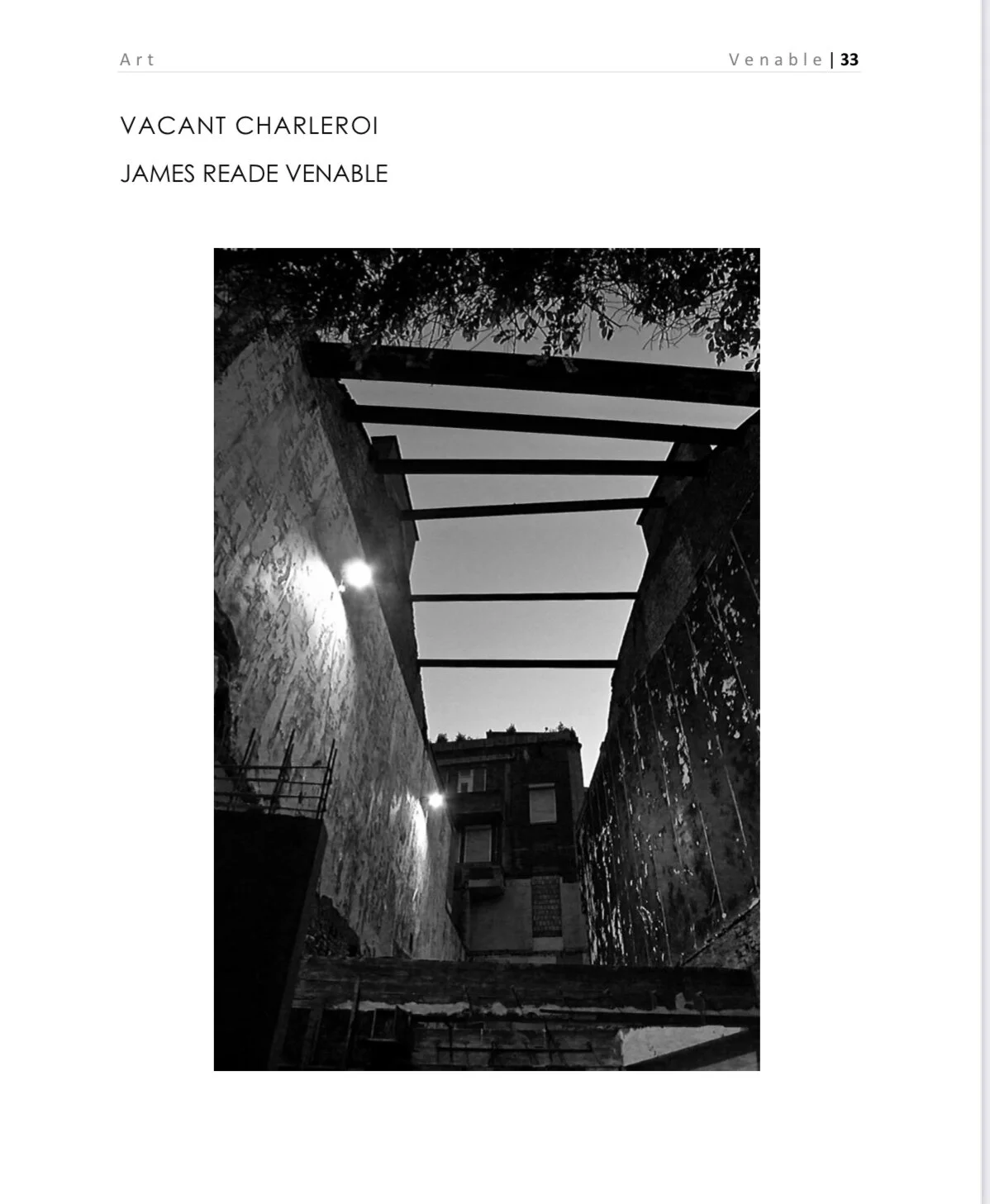 Vacant Charleroi published in The Moving Force Journal Issue No.4