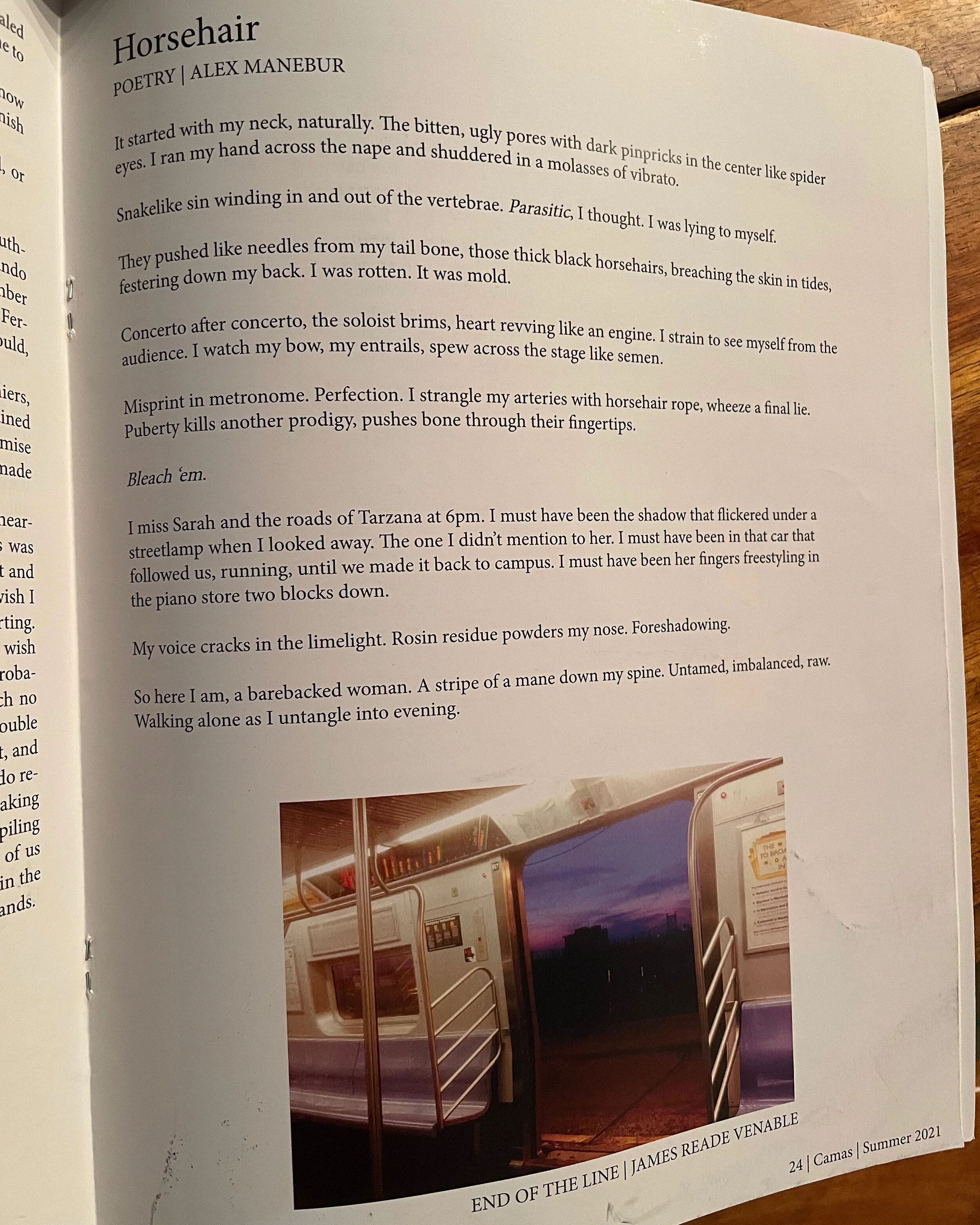 "End Of The Line"  Published in Camas' Summer 2021 issue