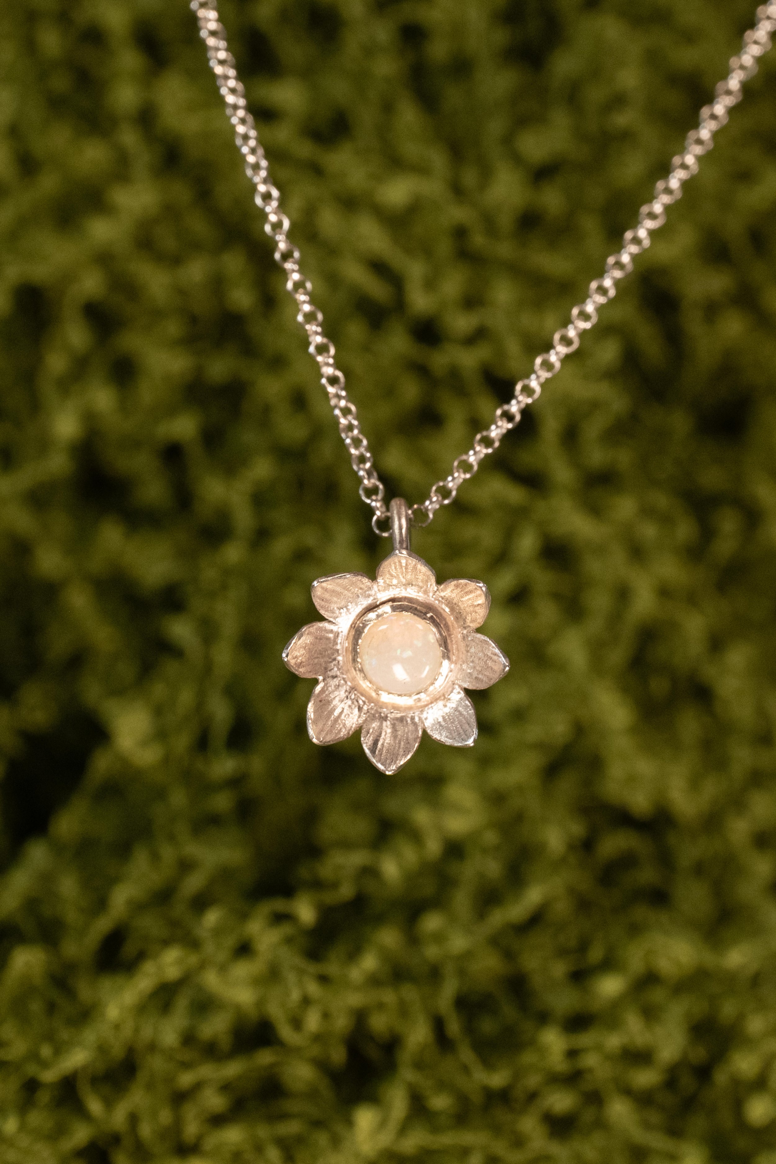 Opal Sunflower Necklace