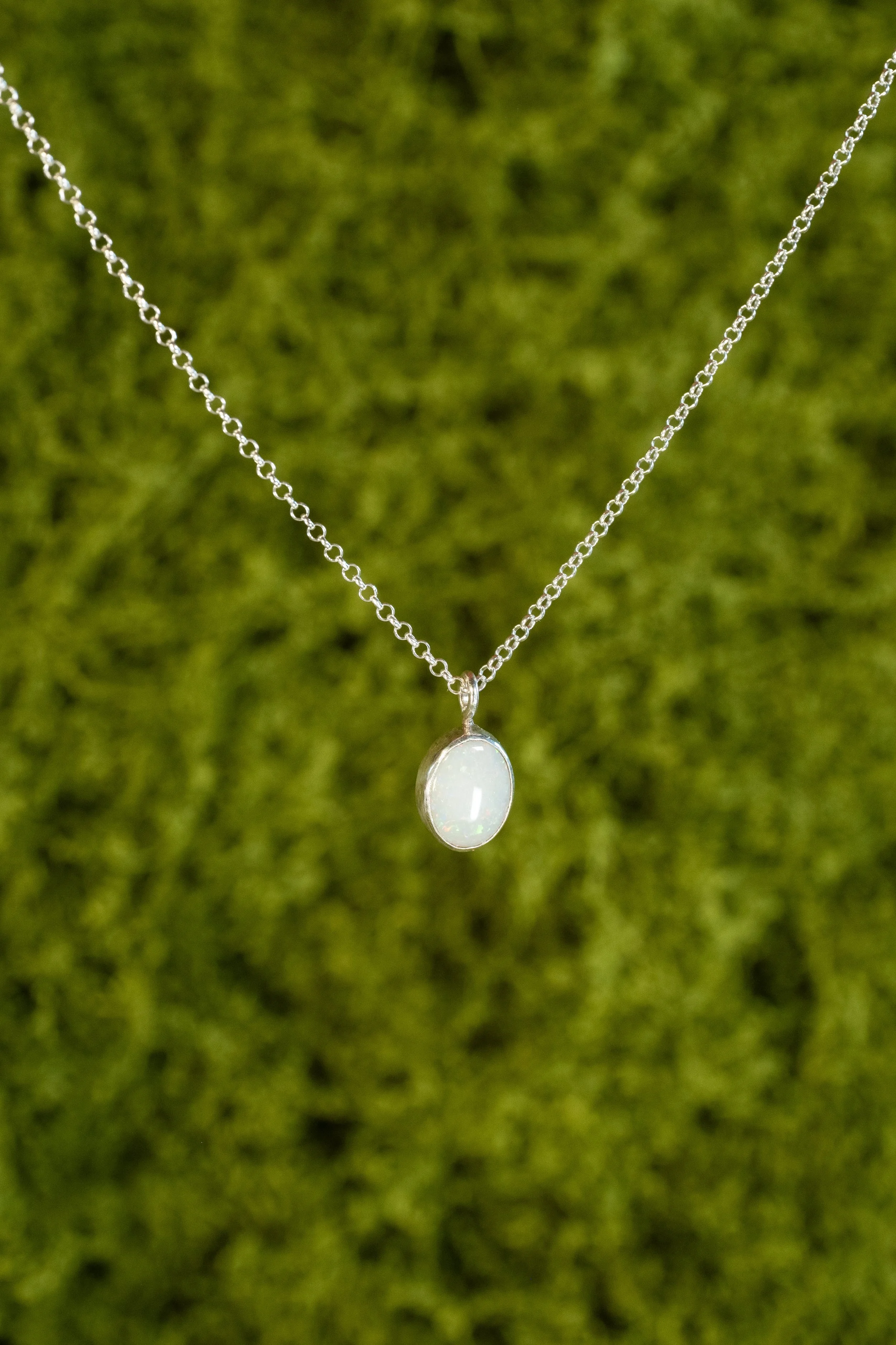 Opal Silver Necklace