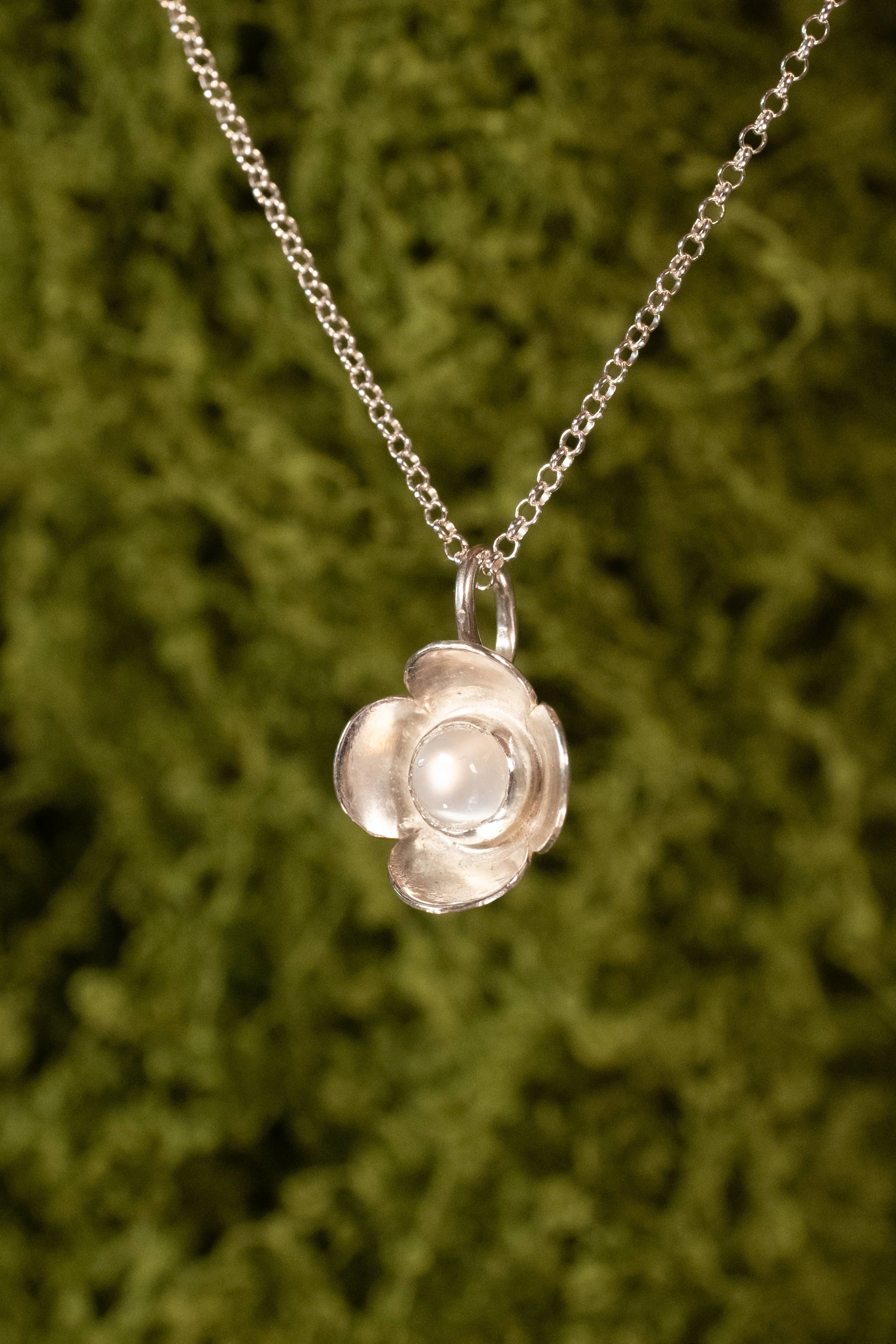 Moonstone Poppy Necklace
